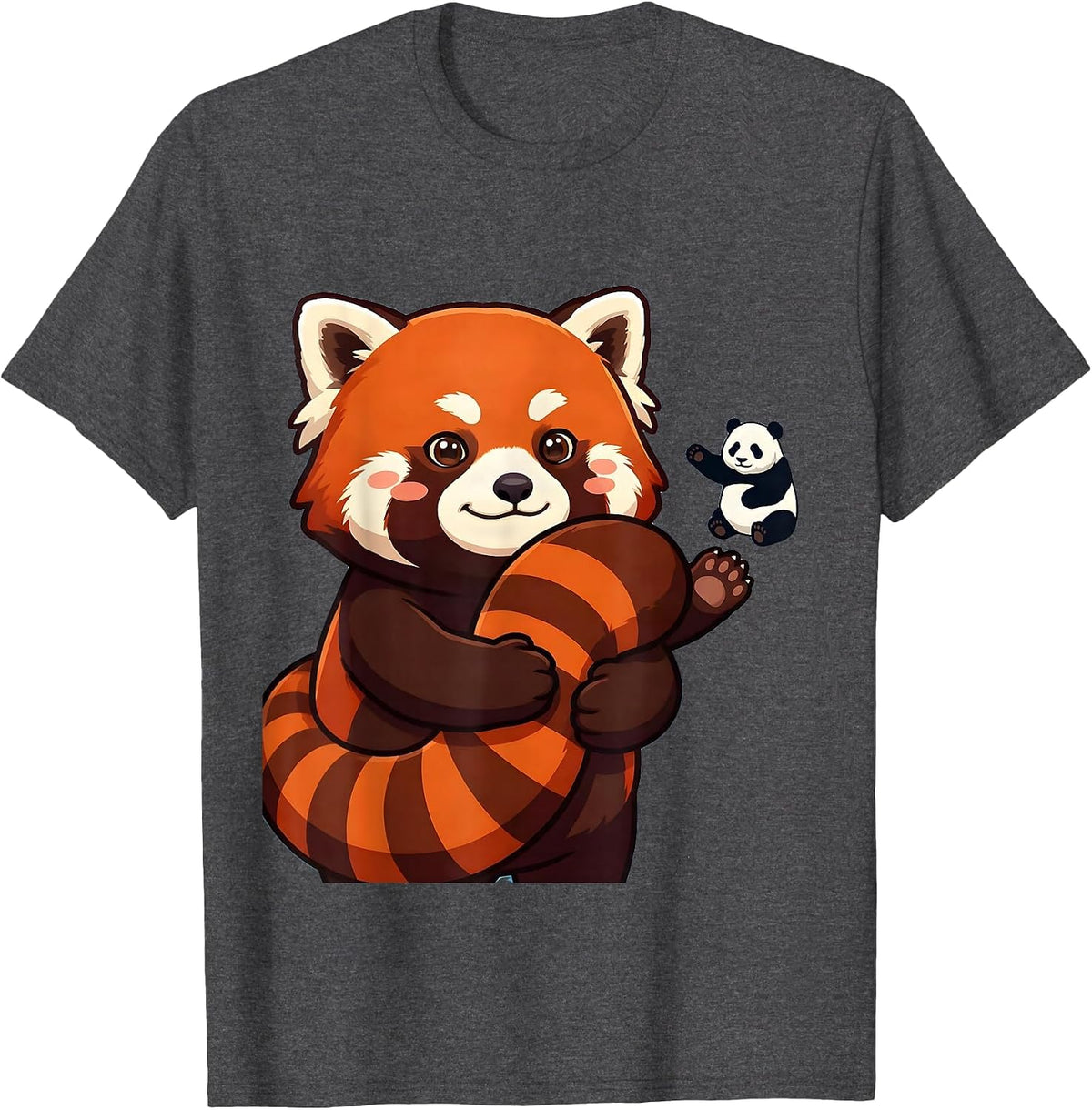 Red Panda Kawaii Cute Animal Lover Gift T-Shirt - Dark Heather Grey