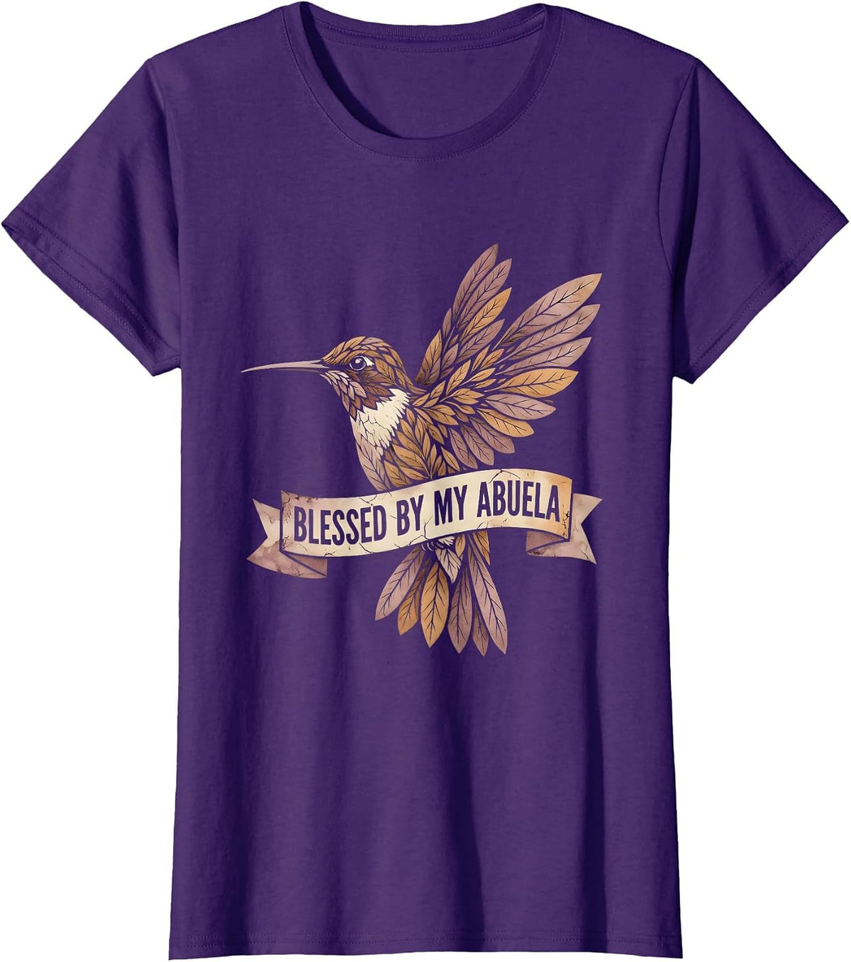 Women's Blessed By My Abuela Mexican Heritage Design T-Shirt - Purple