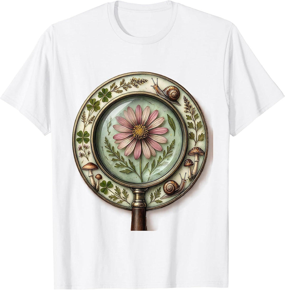 Special Education Teacher Magnifying Glass Flower T-Shirt - White