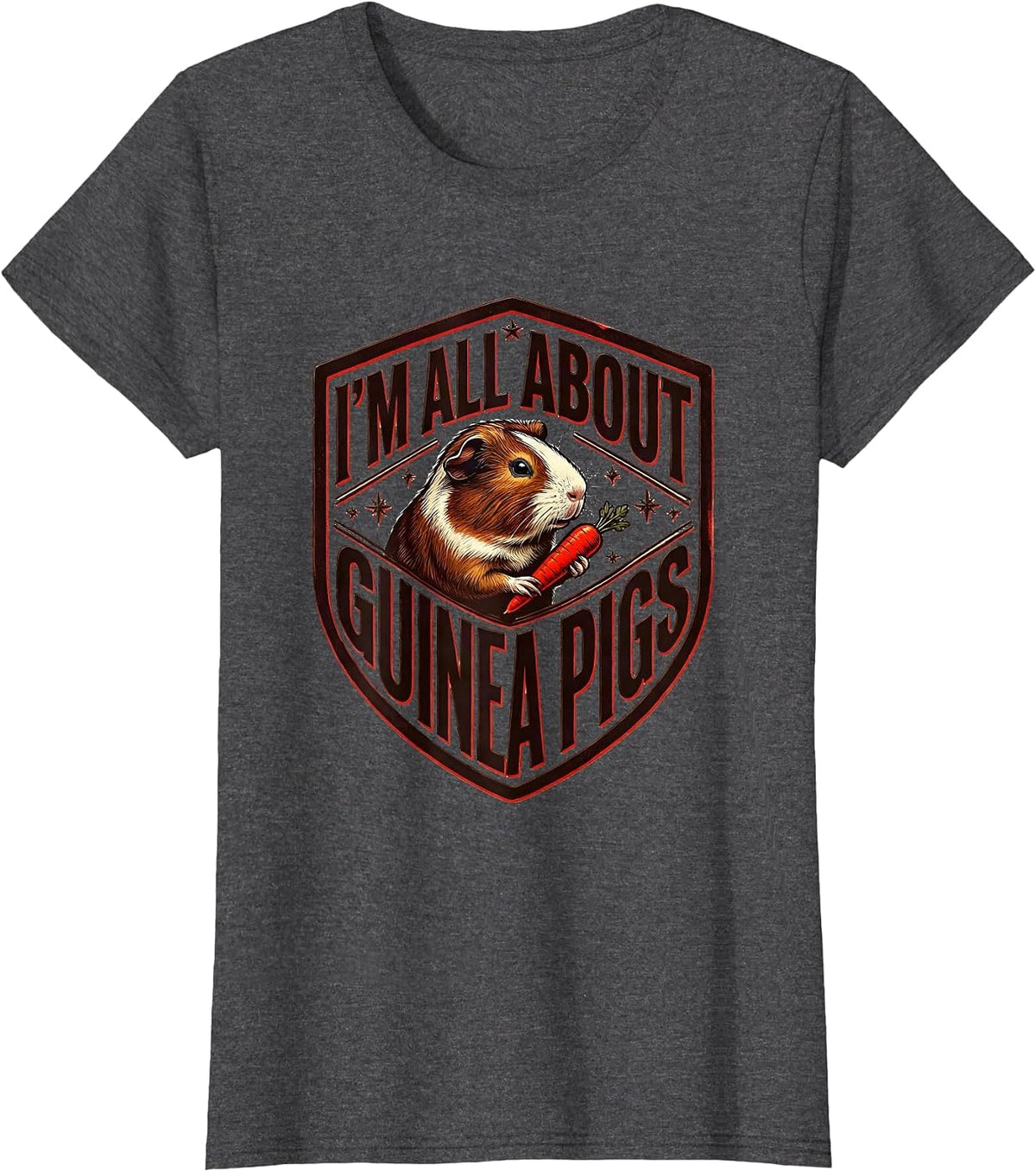 Women's I’m All About Guinea Pigs Funny Pig Lover Farm Animal Humor T-Shirt - Dark Heather Grey