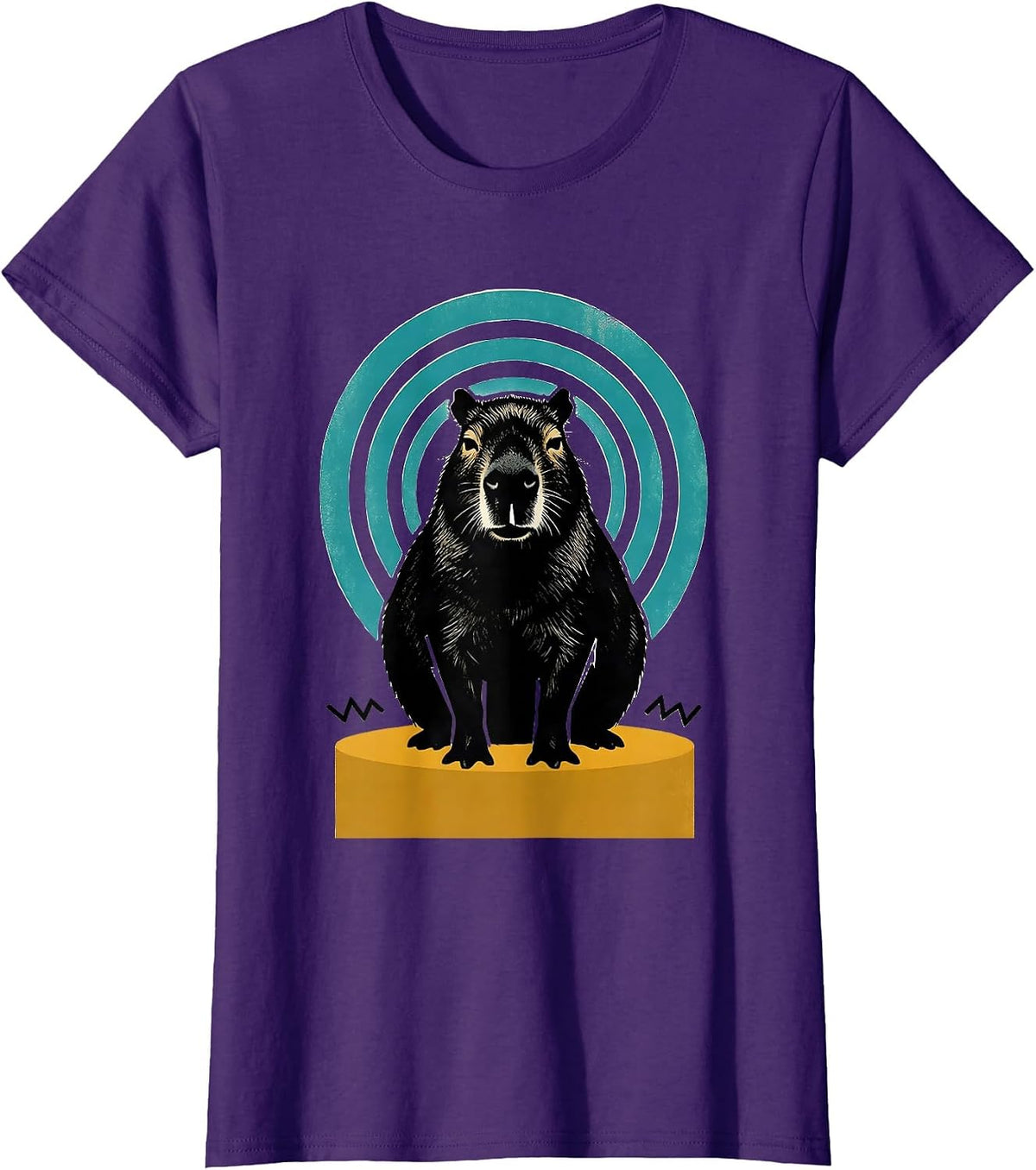 Women's Capybara Midcentury Modern Animal Humor Funny T-Shirt - Purple