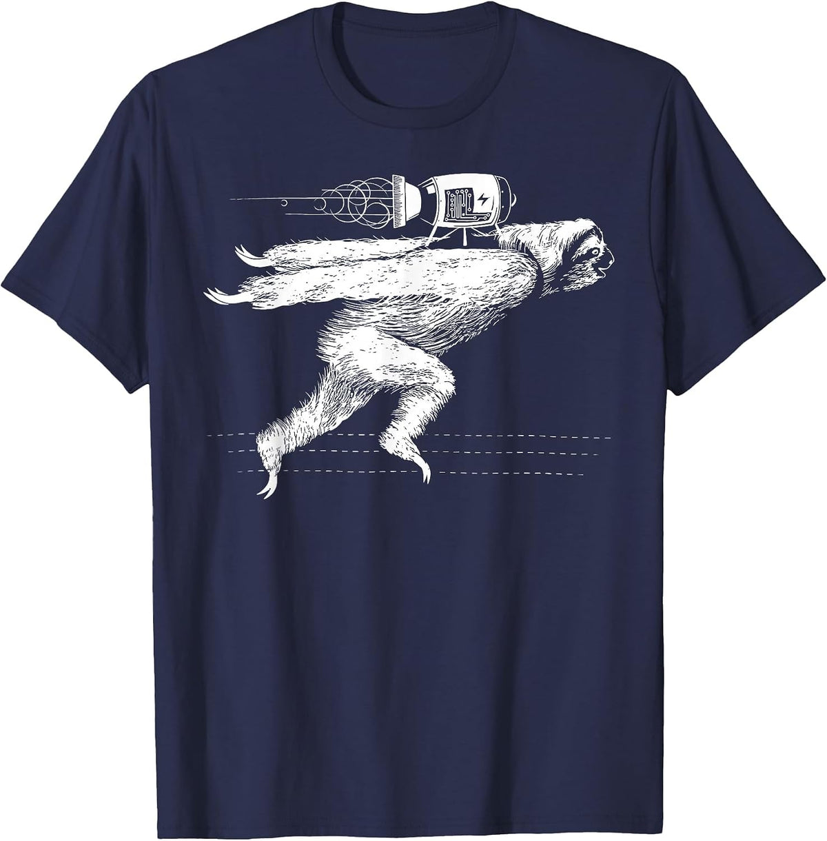Rocket Sloth Lazy Space Traveller Speed Sloth Lover T-Shirt - Navy Blue