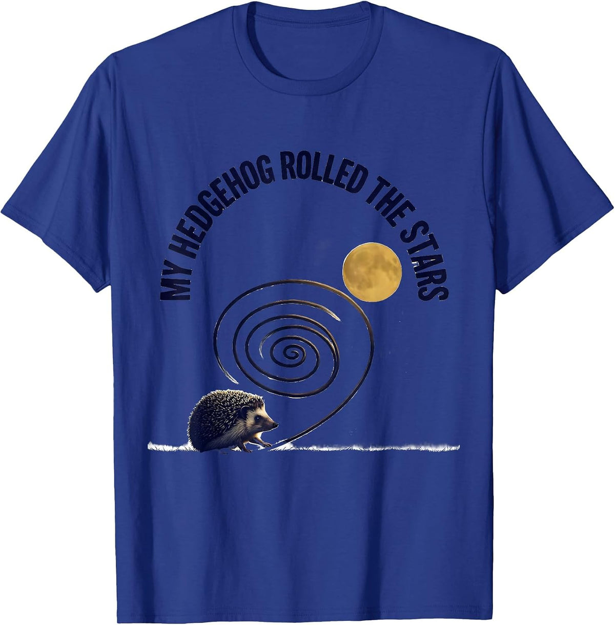 My Hedgehog Rolled The Stars Funny Van Gogh Art Parody Cat T-Shirt - Royal Blue