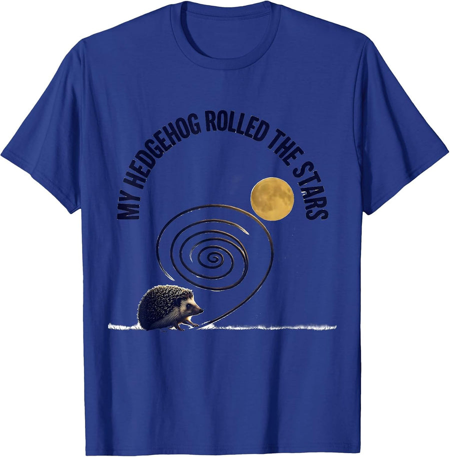 My Hedgehog Rolled The Stars Funny Van Gogh Art Parody Cat T-Shirt - Royal Blue