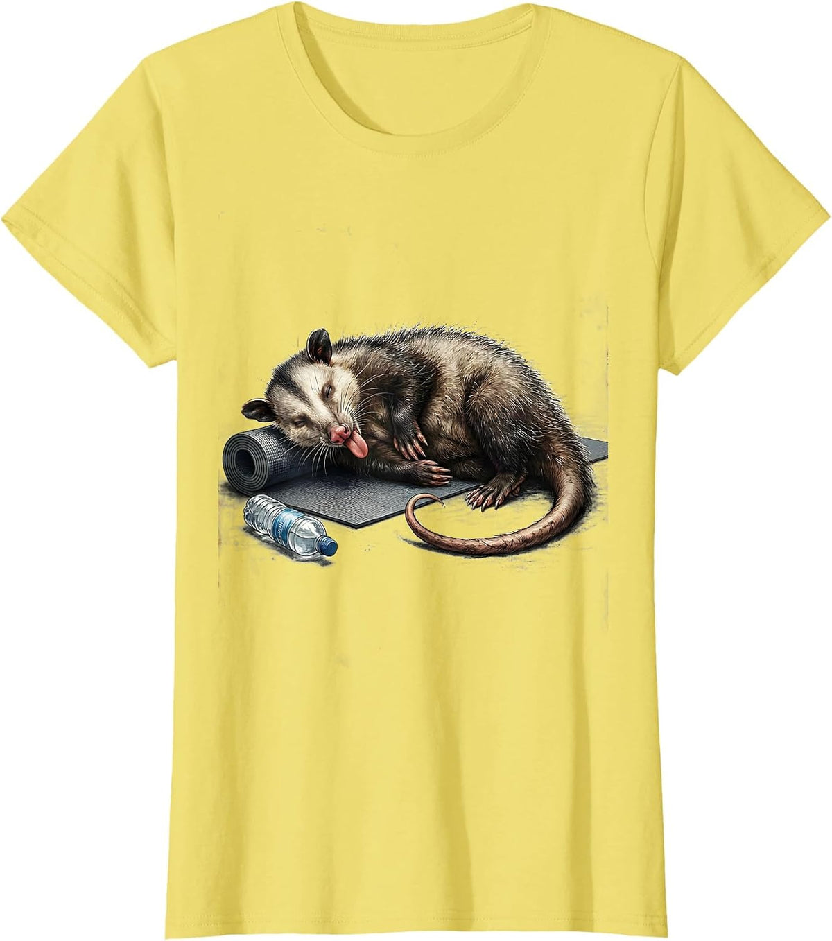 Opossum Deadpan Humor Absurd Meme Gift T-Shirt - Lemon Yellow