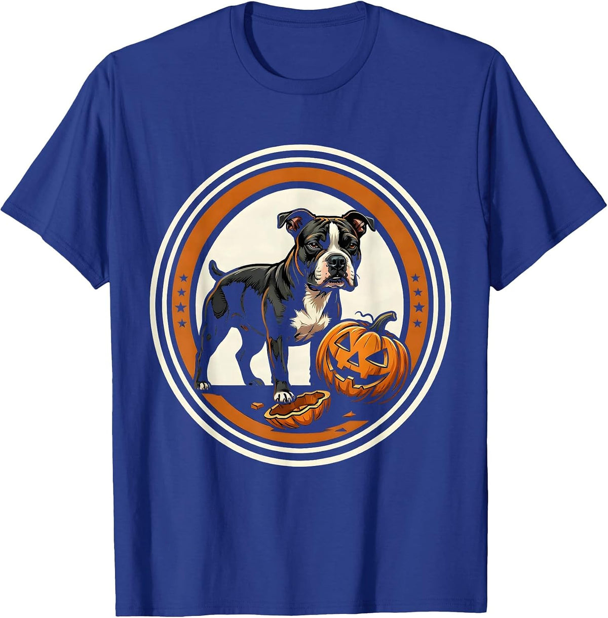 Men's Bull Terrier Halloween Costume Funny Dog Lover T-Shirt - Royal Blue