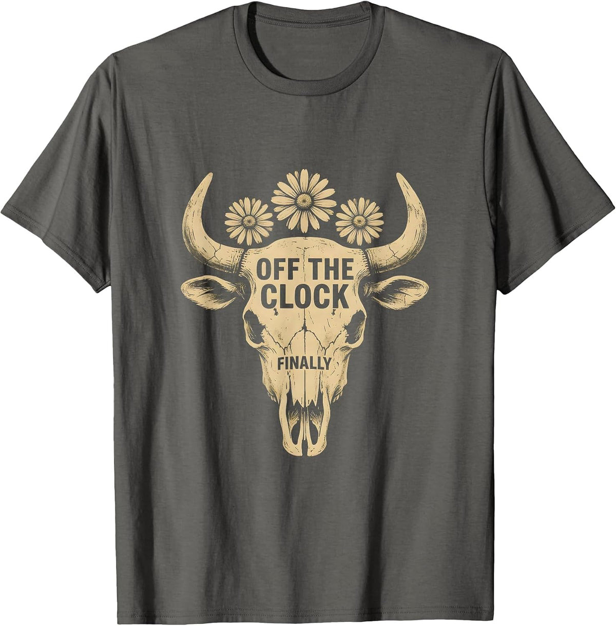 Off the Clock Labor Day Vacation Vibes Design T-Shirt - Asphalt Grey