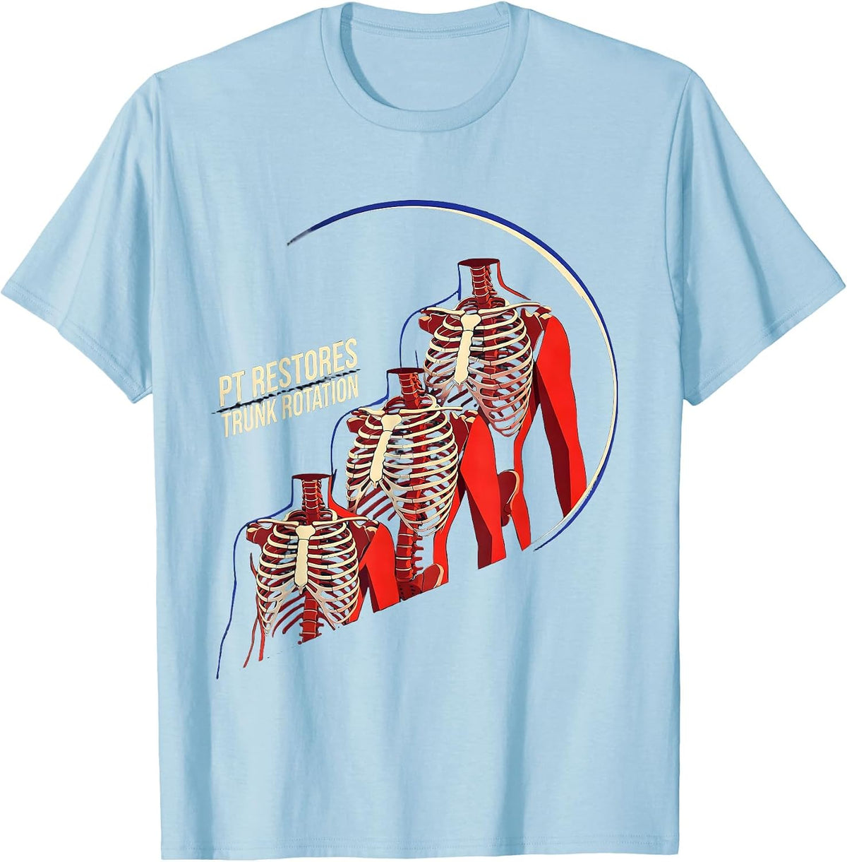 PT Restores Trunk Rotation Futurist Dynamism Physical T-Shirt - Baby Blue