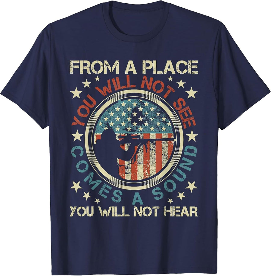 A Sound You Will Not Hear - Marksmanship Long Range Shooting T-Shirt - Navy Blue