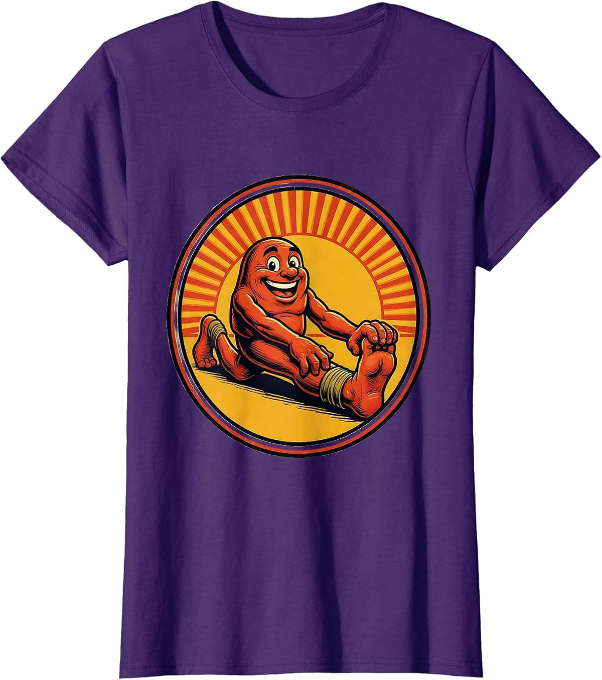 Women's Physical Therapy Hamstring Stretch Sunrise Design T-Shirt - Purple