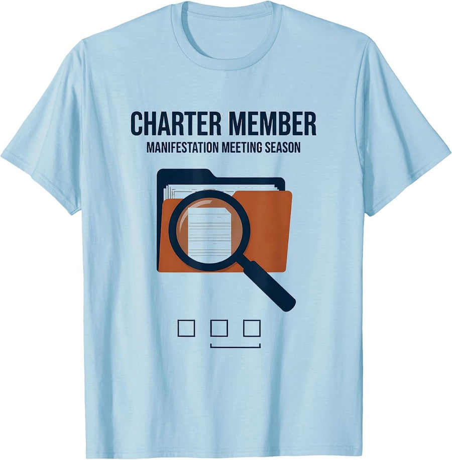 Men's Charter Member Manifestation Meeting Season Special T-Shirt - Baby Blue