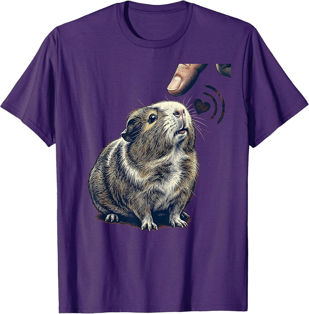 Men's Rubber Stamp Guinea Pig Lover Funny Pet Humor T-Shirt - Purple