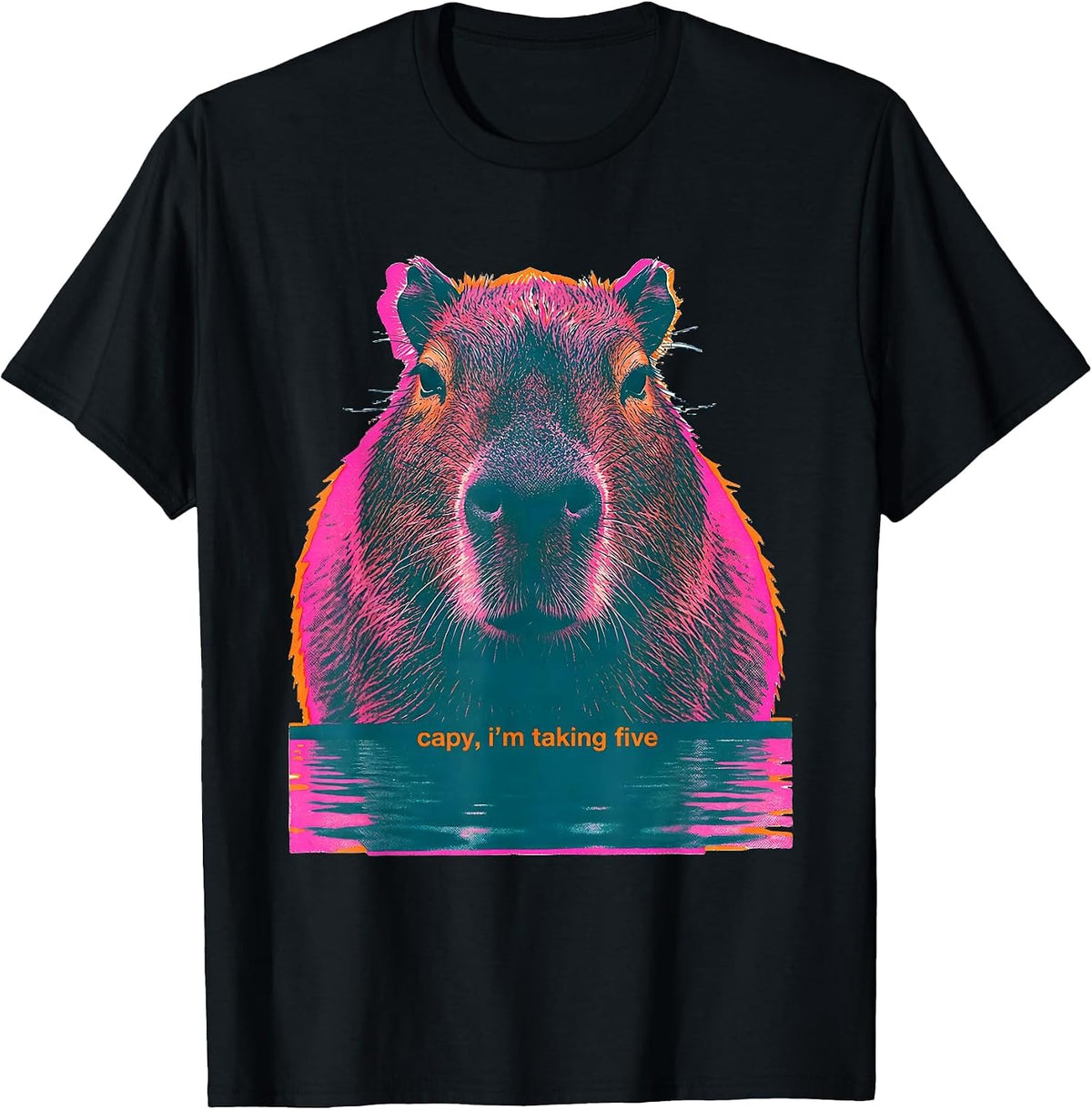 Men's capy, i'm taking five Funny Capybara Animal Lover Meme Humor T-Shirt - Black