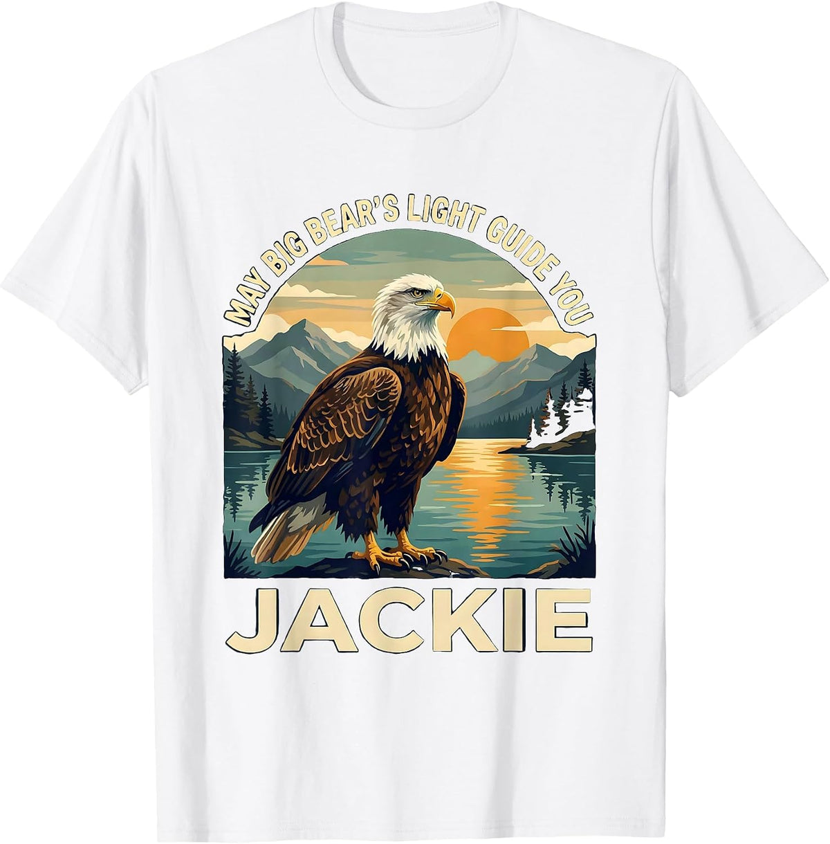 Men's May Big Bear's Light Guide You Jackie Vintage Eagle Memorial T-Shirt - White