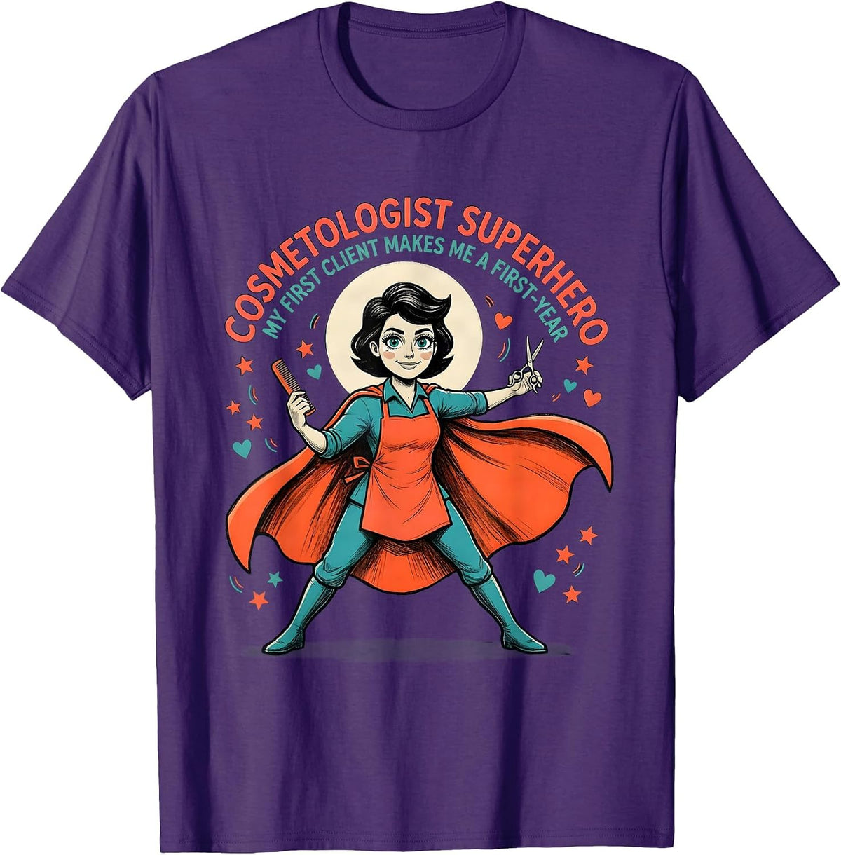 My First Client Cosmetologist Superhero T-Shirt - Purple