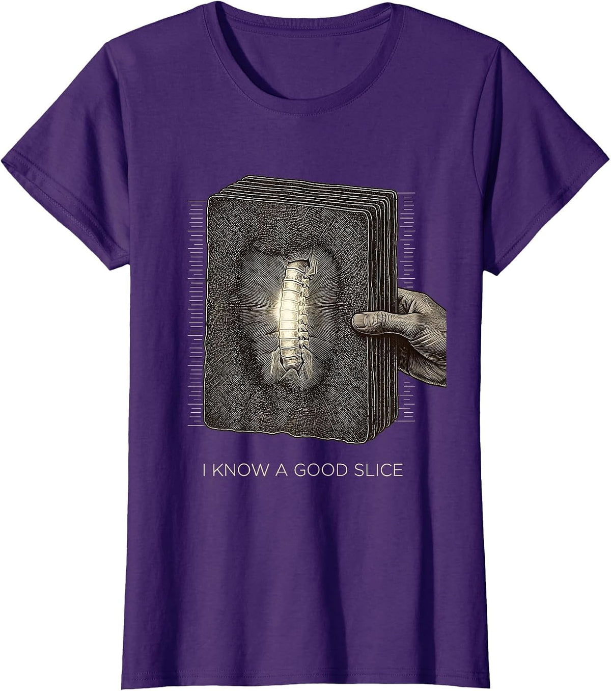 Women's I Know A Good Slice Radiology Tech CT Tech Humor T-Shirt - Purple