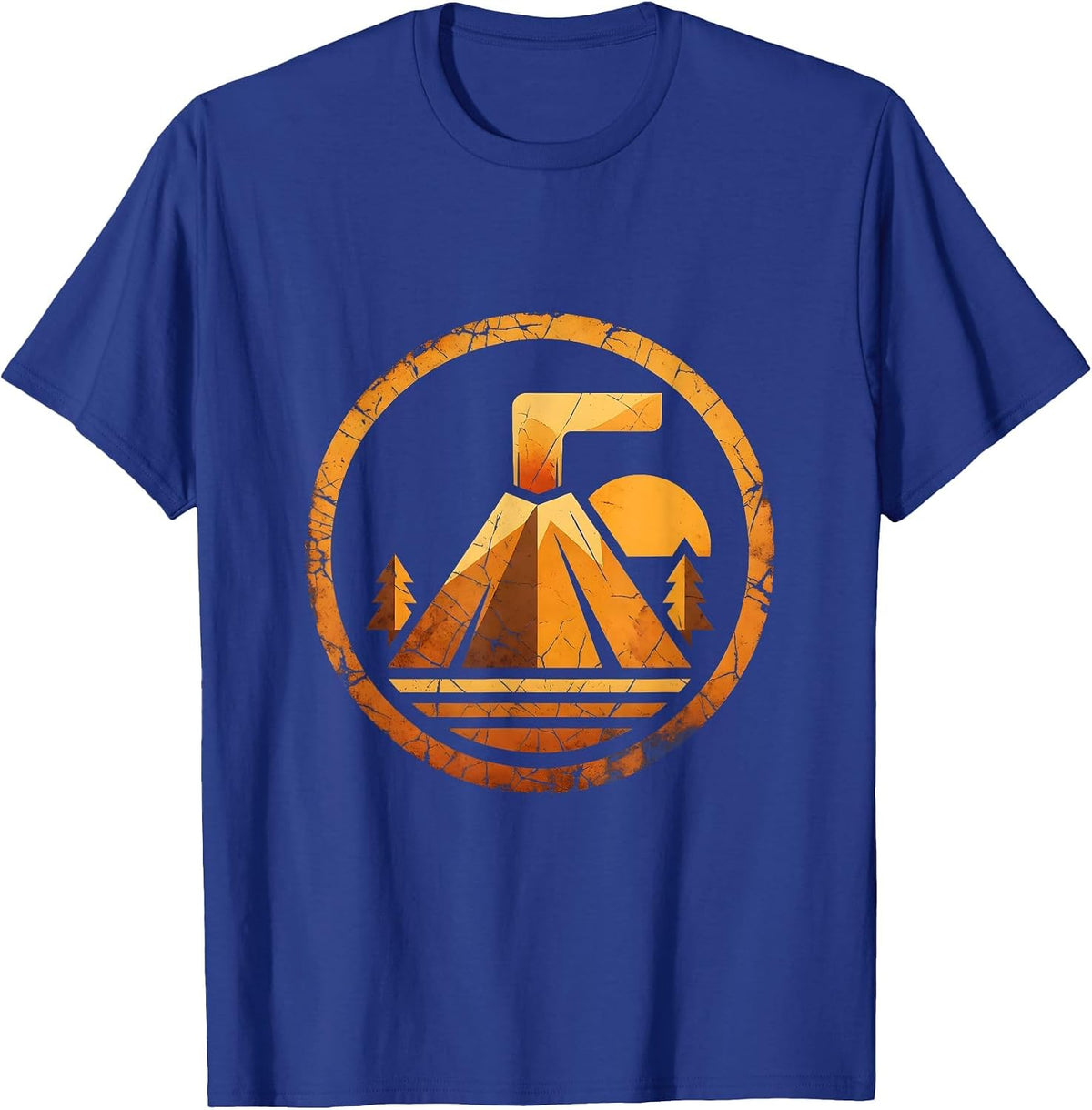 Nicaragua Erupting Volcano Glowing Lava Flow Graphic T-Shirt - Royal Blue