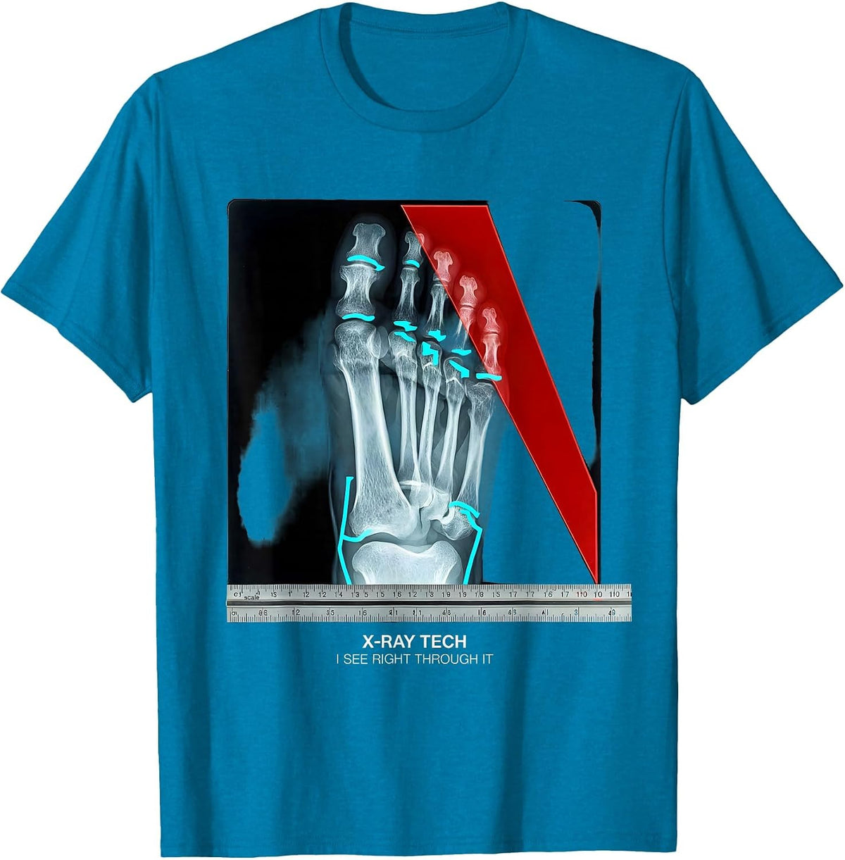 X-Ray Tech, I See Right Through It Radiology Tech Humor Gift T-Shirt - Sapphire Blue