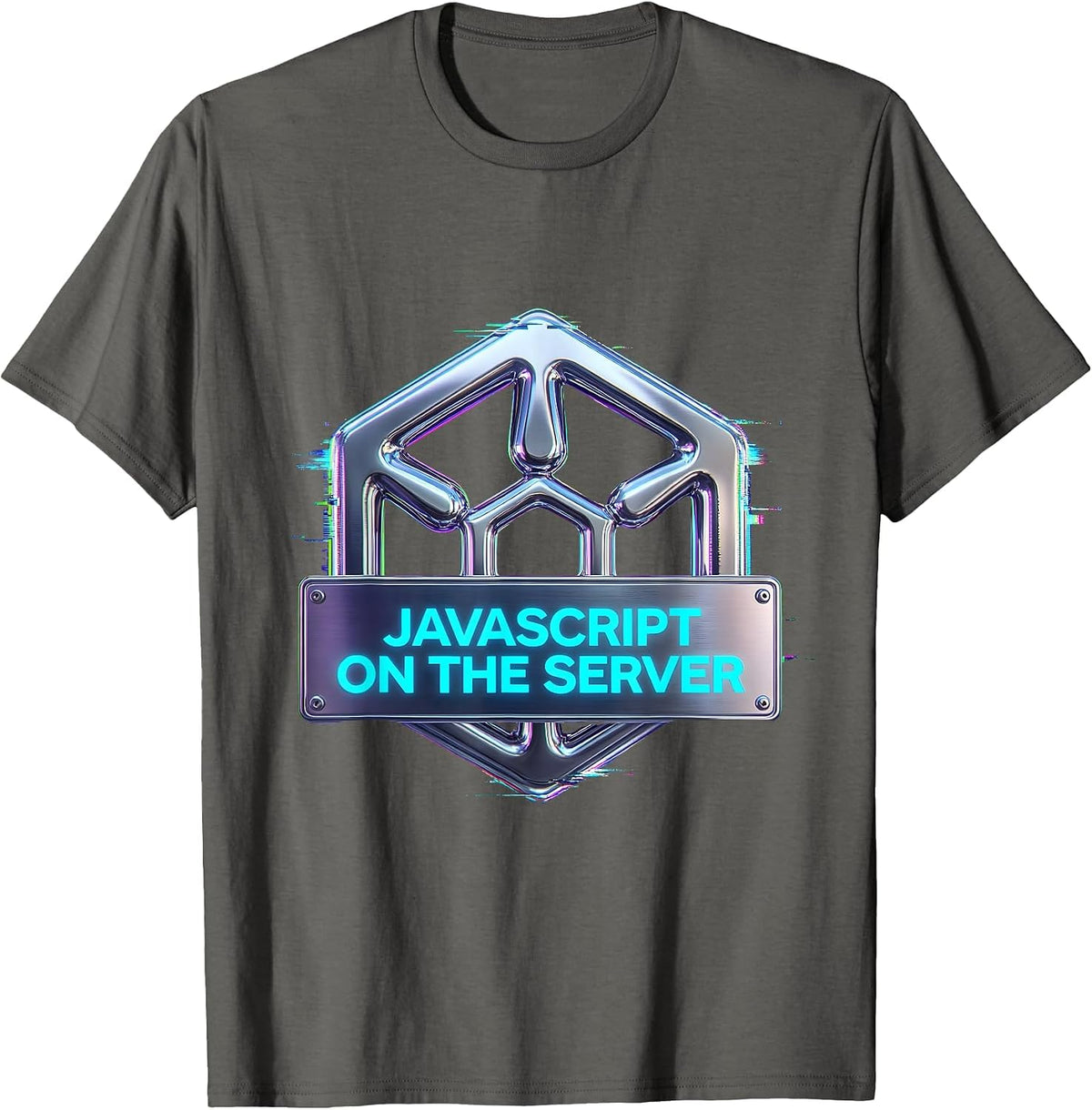 JavaScript on the Server Node.js Developer Design T-Shirt - Asphalt Grey