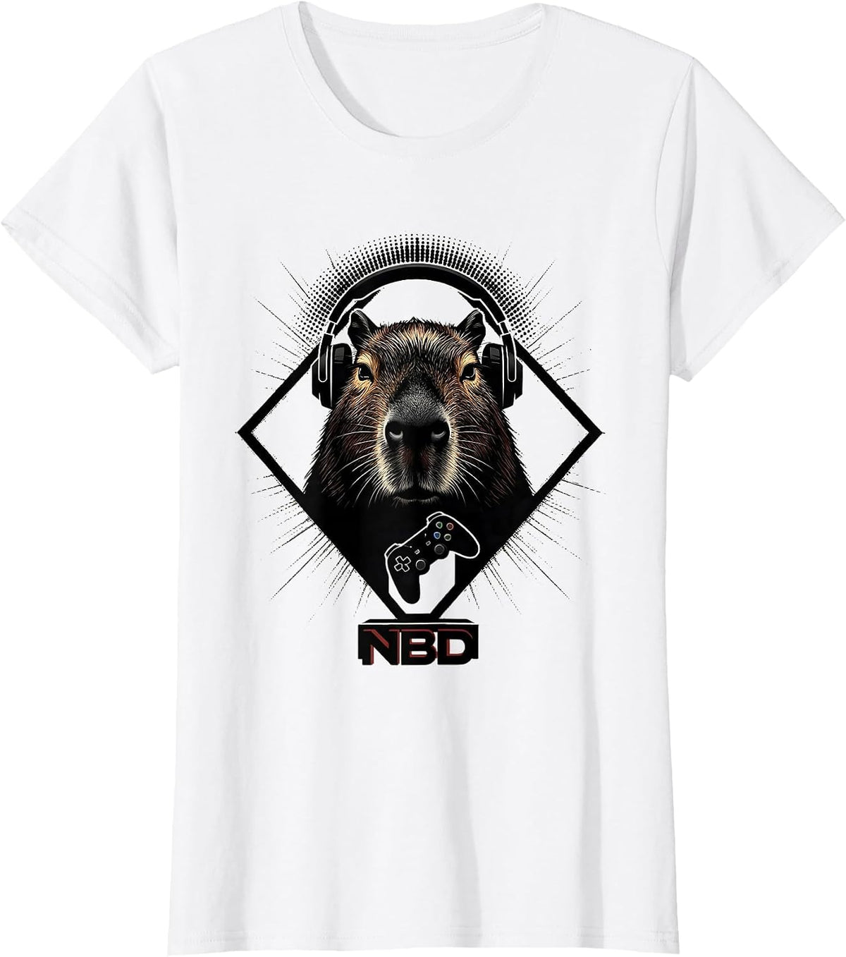 NBD Funny Capybara Gamer Meme Humor Video Games T-Shirt - White