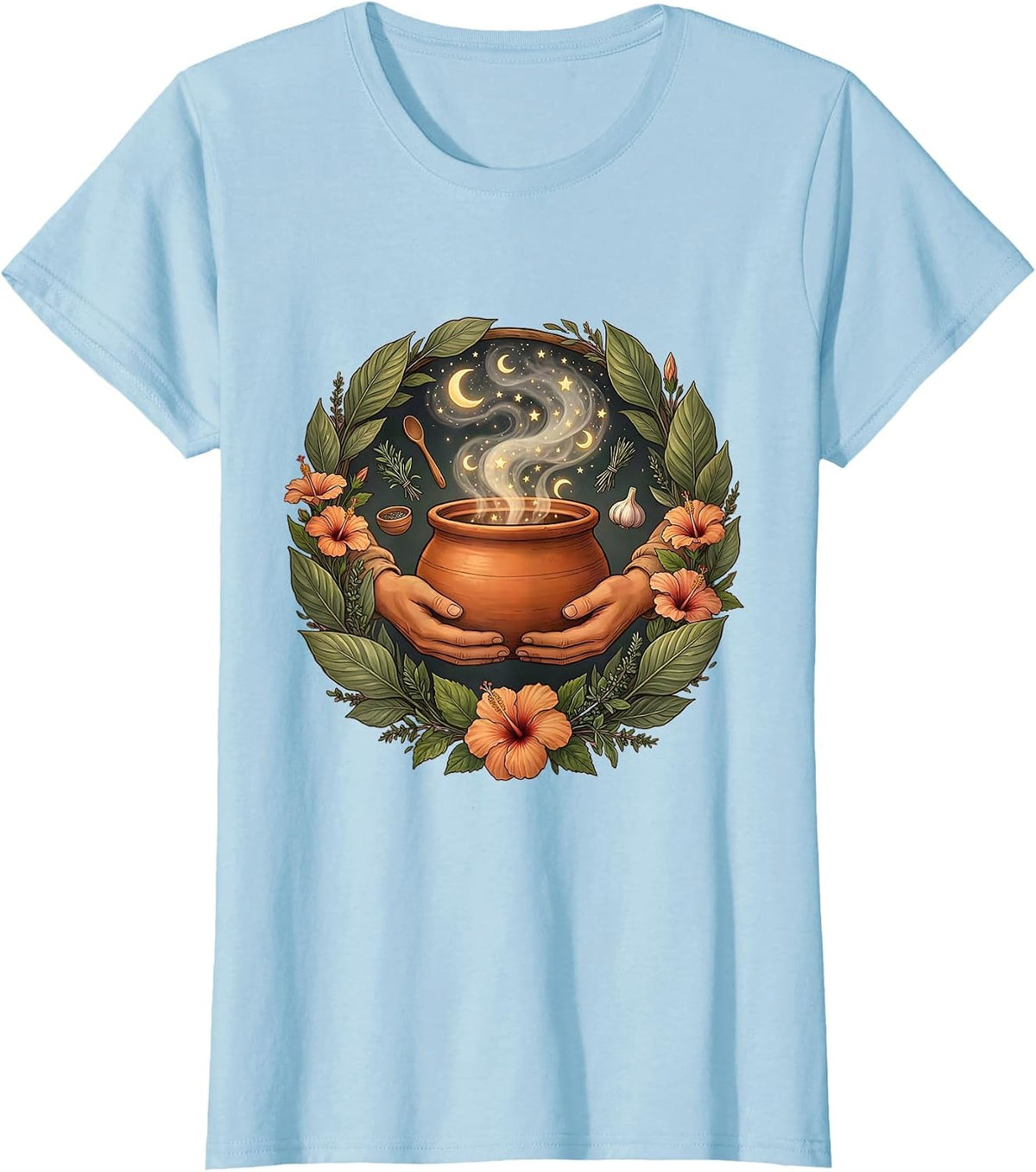 Women's Puerto Rican Abuela and Granddaughter Cooking T-Shirt - Baby Blue