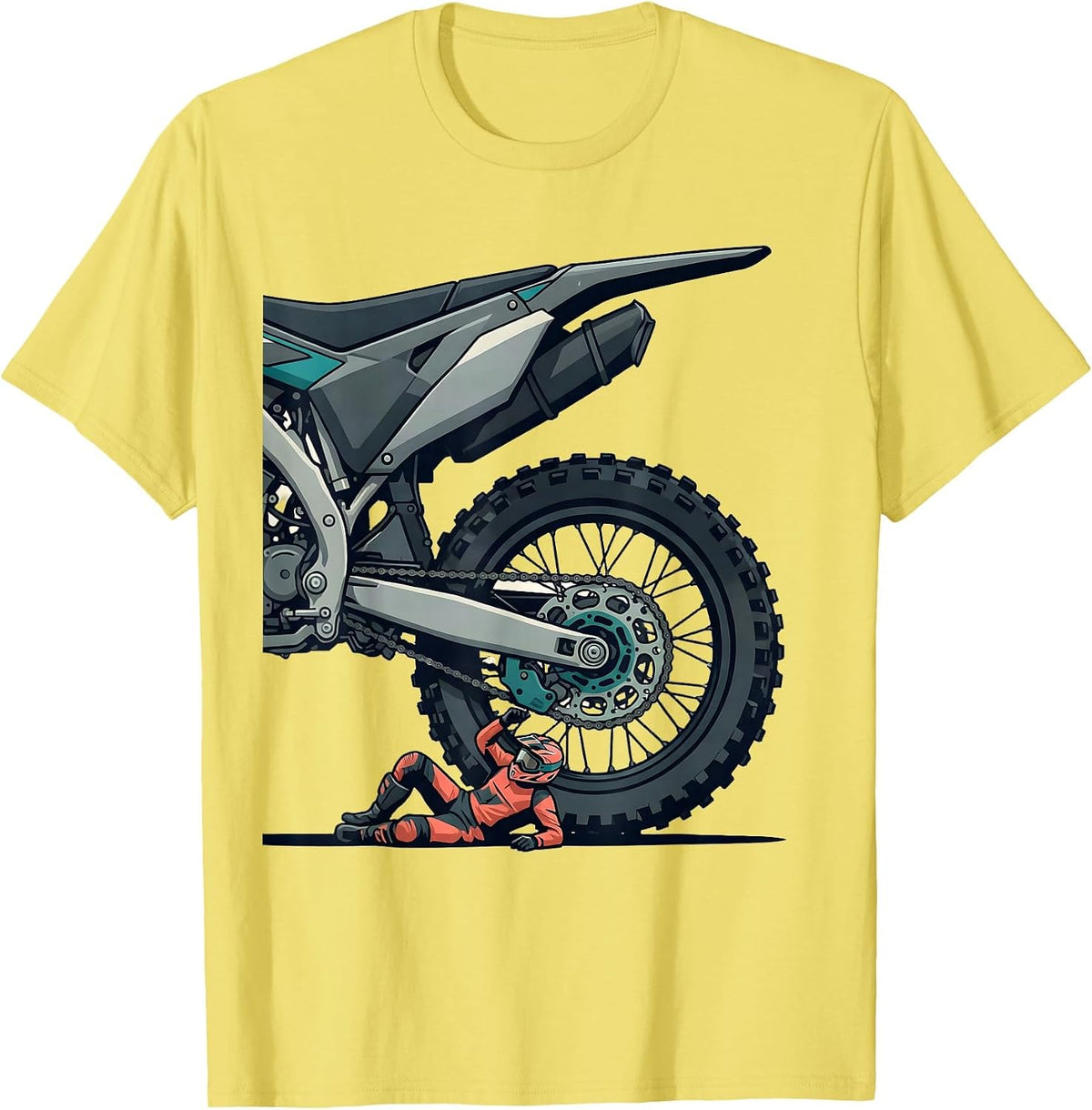 Men's Motocross Suspension Crash Funny Dirt Bike Rider Gift T-Shirt - Lemon Yellow