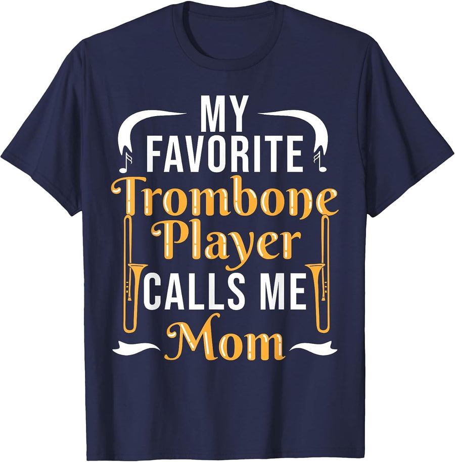 Trombone Player Mama Trombone Player T-Shirt - Navy Blue