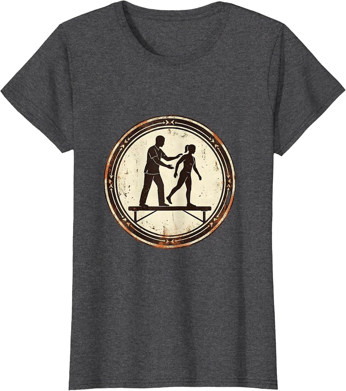 Women's Fall Prevention Physical Therapist Balance Beam T-Shirt - Dark Heather Grey