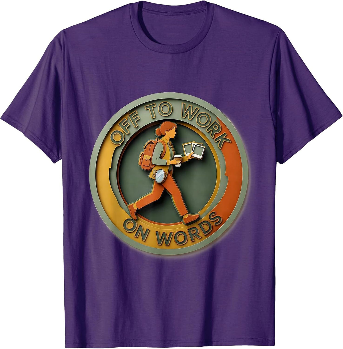 Men's Off To Work On Words Funny Speech Therapist ABA Therapy T-Shirt - Purple