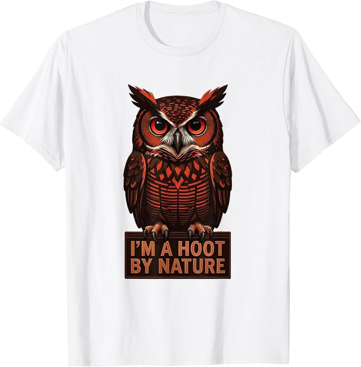Men's I'm A Hoot By Nature Funny Owl Lover Bird Lover Vintage T-Shirt - White