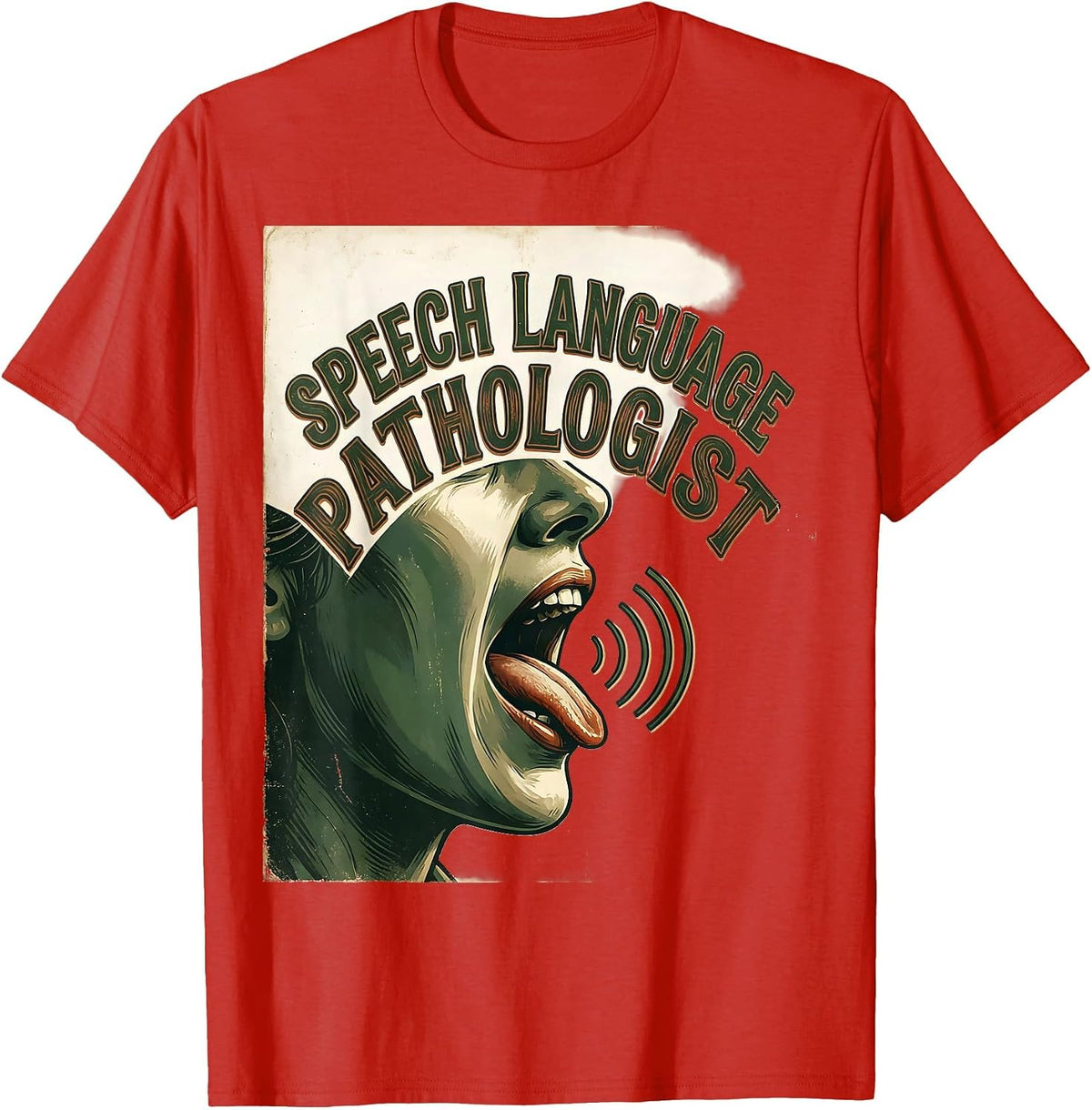 Men's Speech Language Pathologist Vintage Retro SLP Therapist Gift T-Shirt - Red