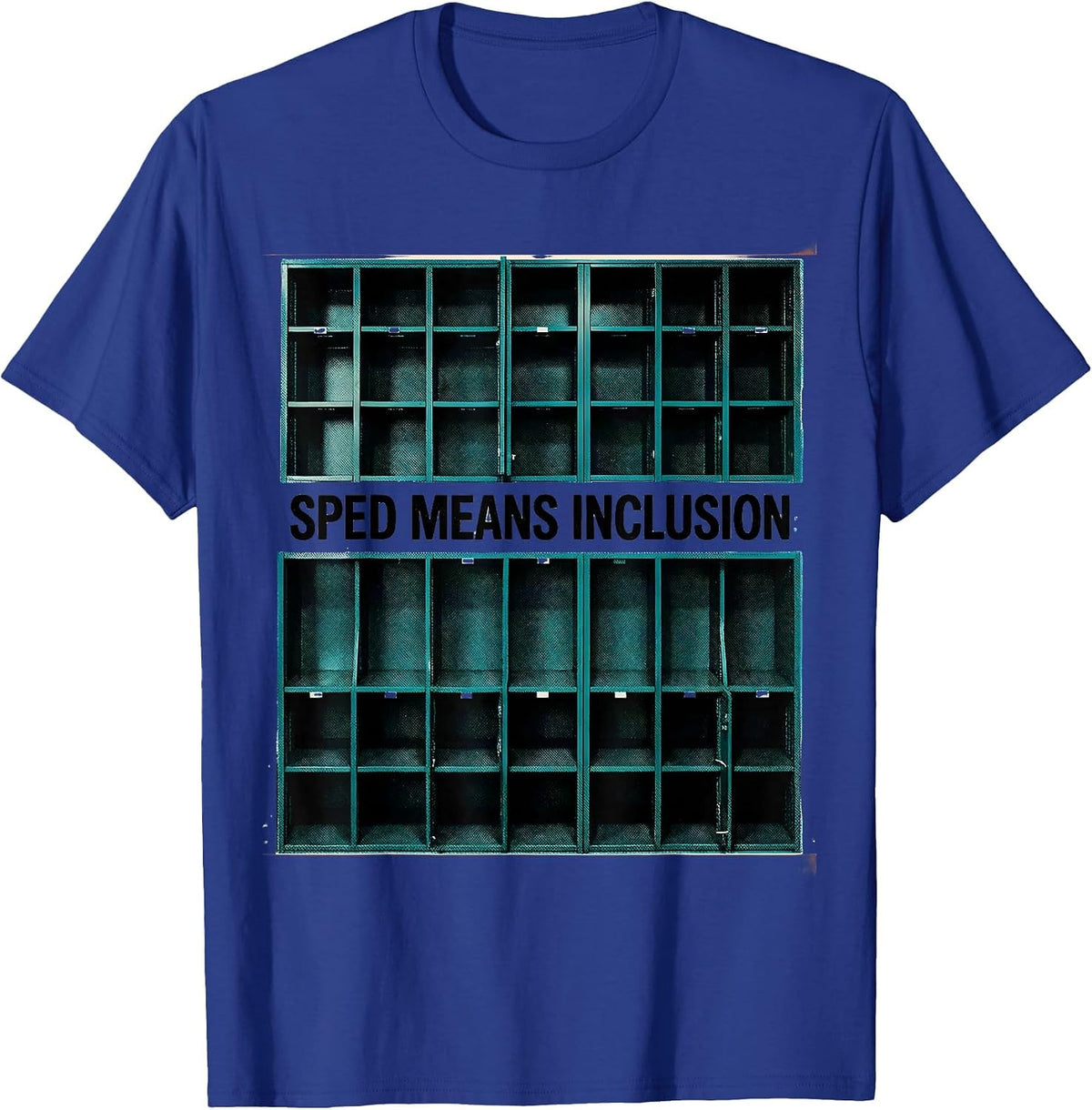 Men's SPED Means Inclusion Risograph Special Education Teacher T-Shirt - Royal Blue