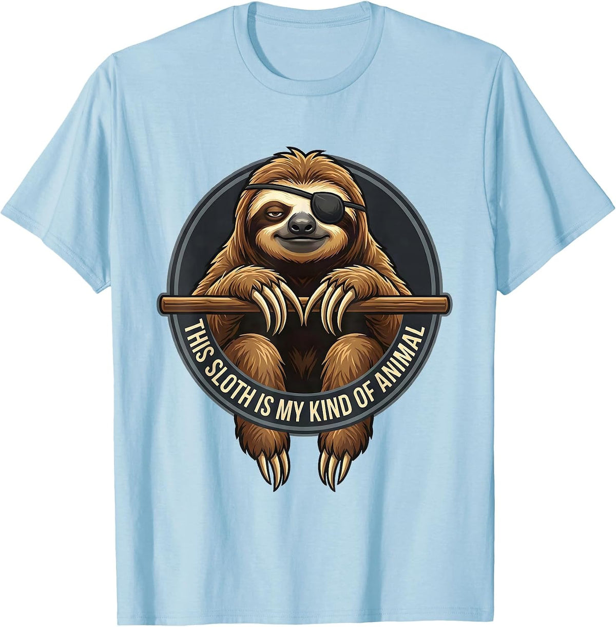 Men's This Sloth Is My Kind Of Animal Funny Sloth Lover Humor T-Shirt - Baby Blue