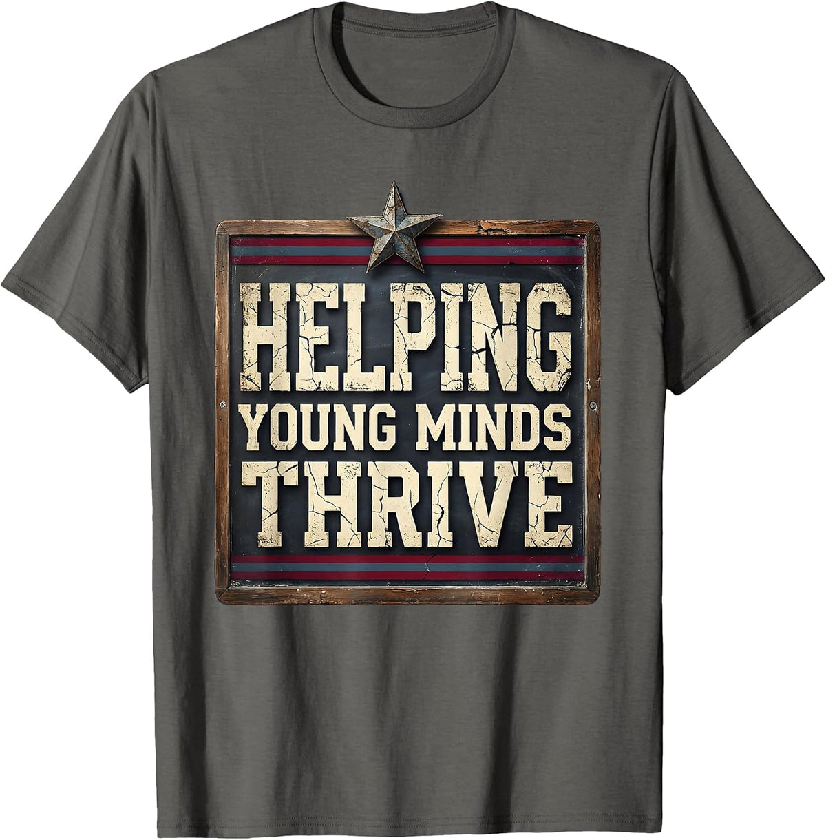 Helping Young Minds Thrive School Psychologist T-Shirt - Asphalt Grey