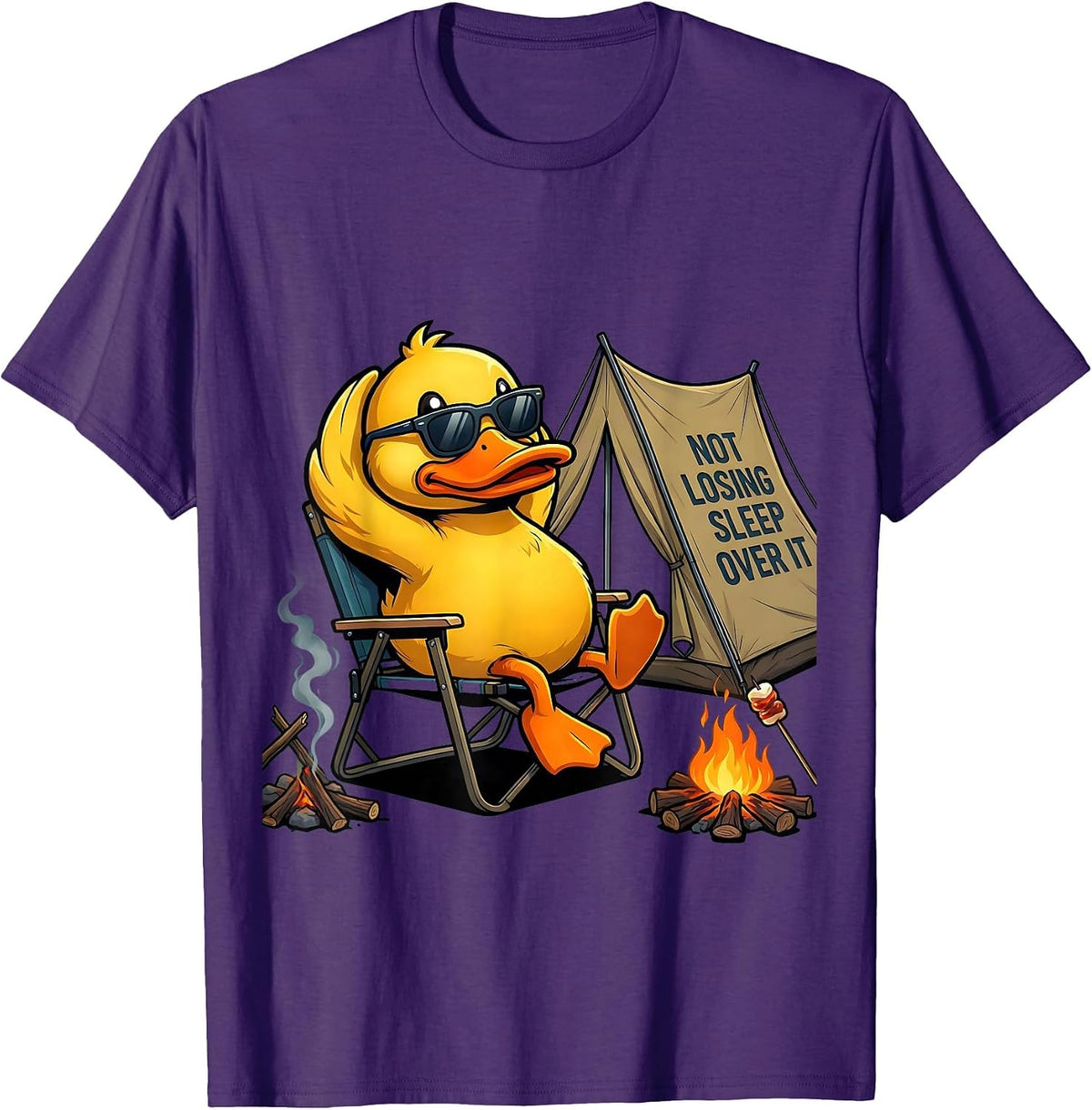Not Losing Sleep Over It Funny Duck Mascot Novelty Gift T-Shirt - Purple