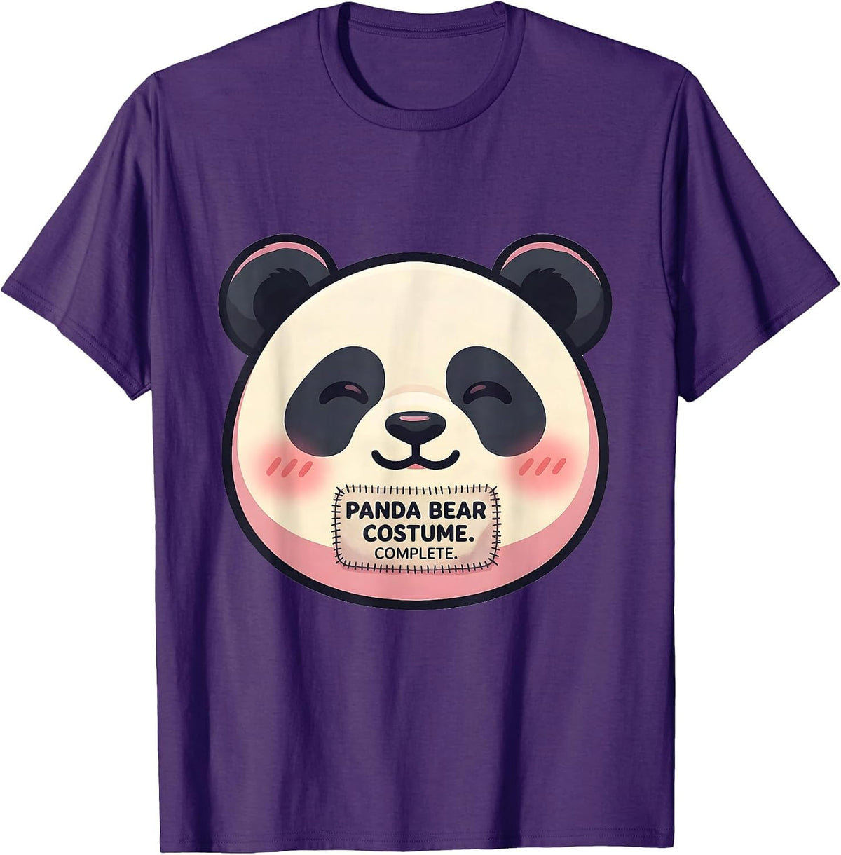 Panda Bear Costume Complete Cute Kawaii Halloween Party T-Shirt - Purple