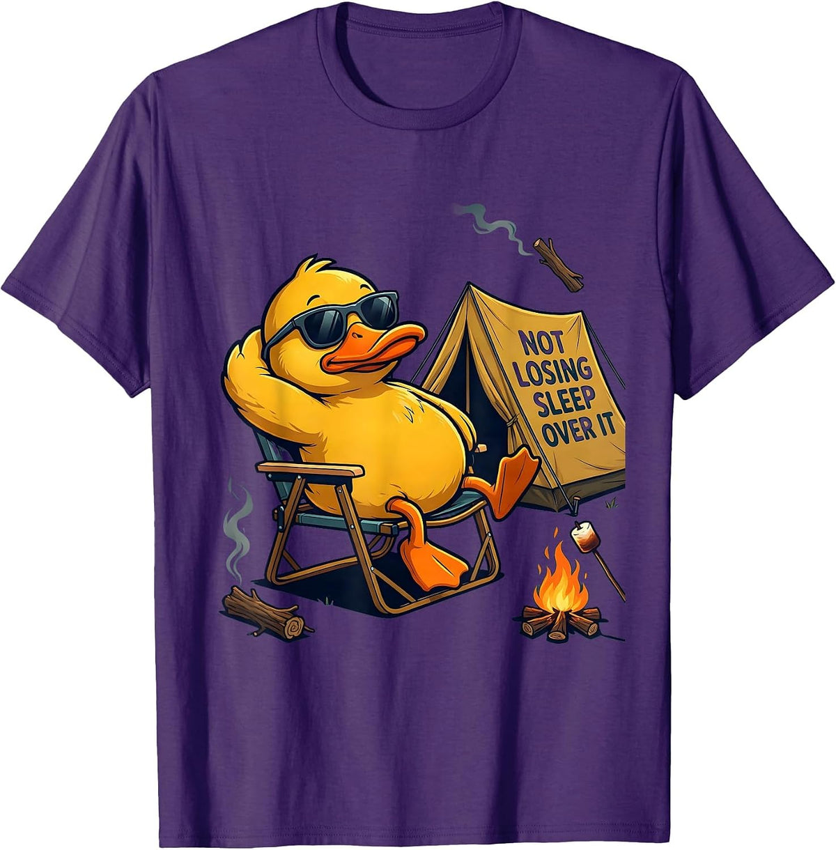 Men's Not Losing Sleep Over It Funny Duck Mascot Novelty Gift T-Shirt - Purple