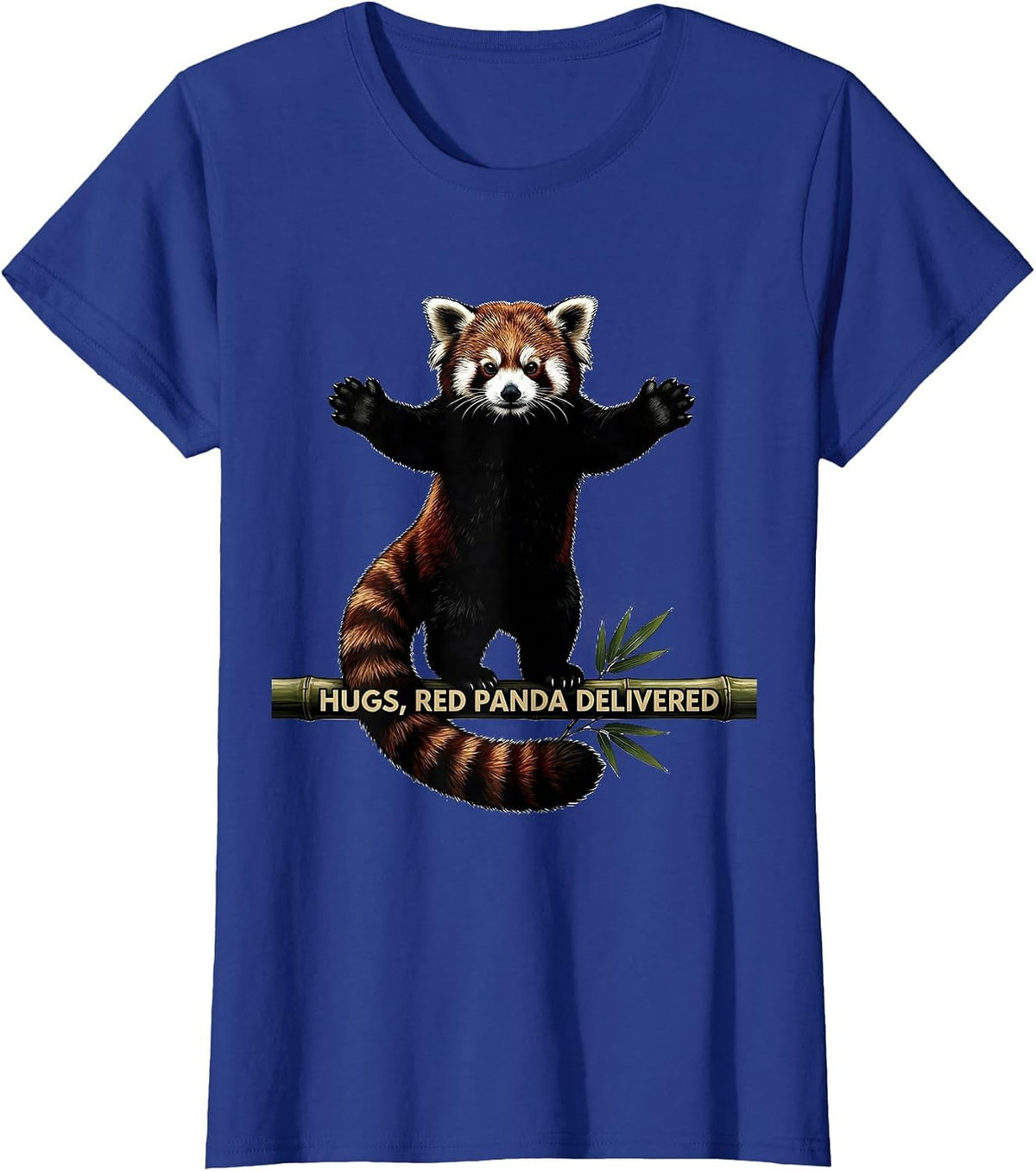 Women's Hugs, Red Panda Delivered Cute Panda Lover Gift T-Shirt - Royal Blue