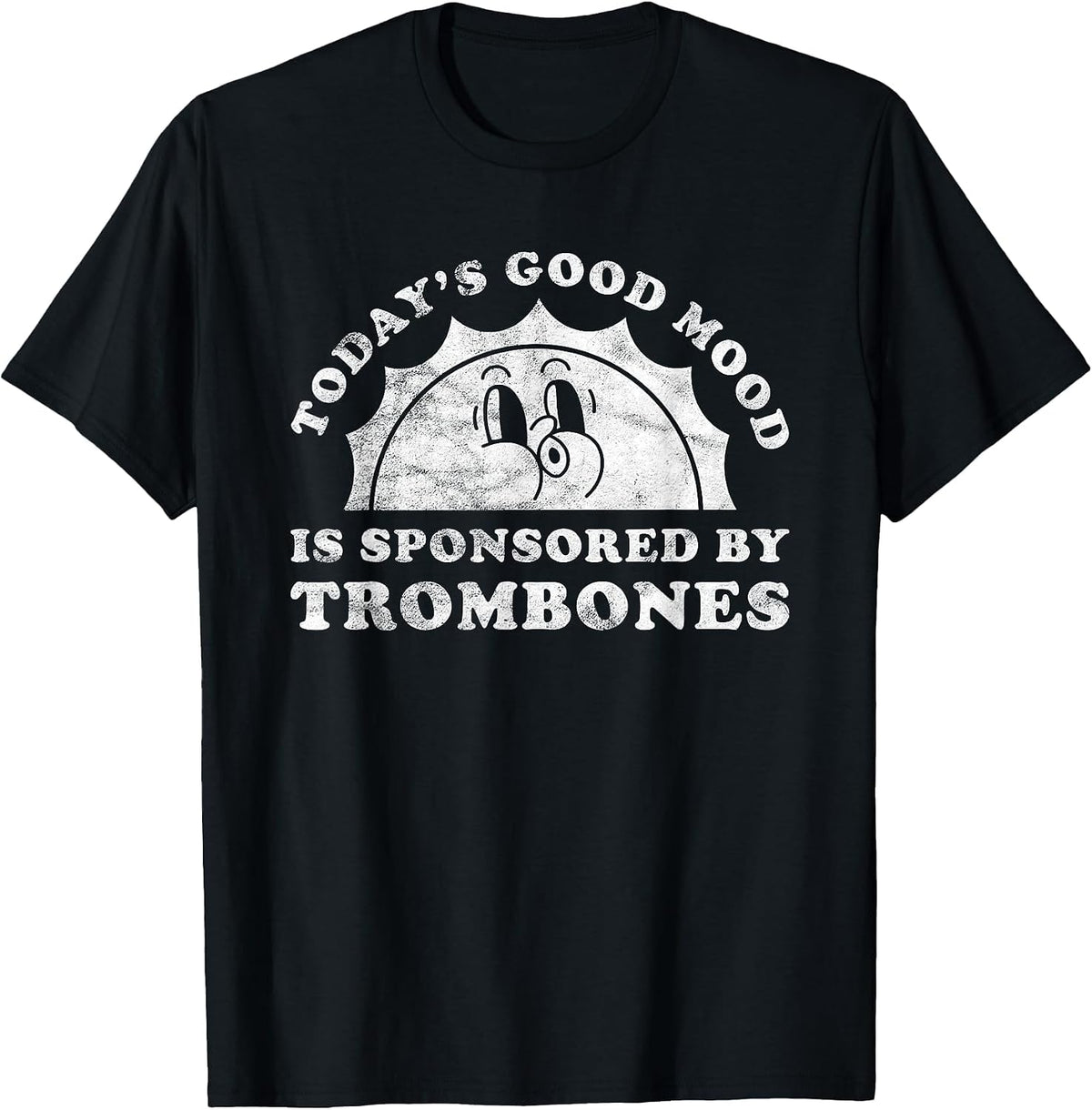 Funny Cute Retro Vintage Trombones or Trombone T-Shirt - Black