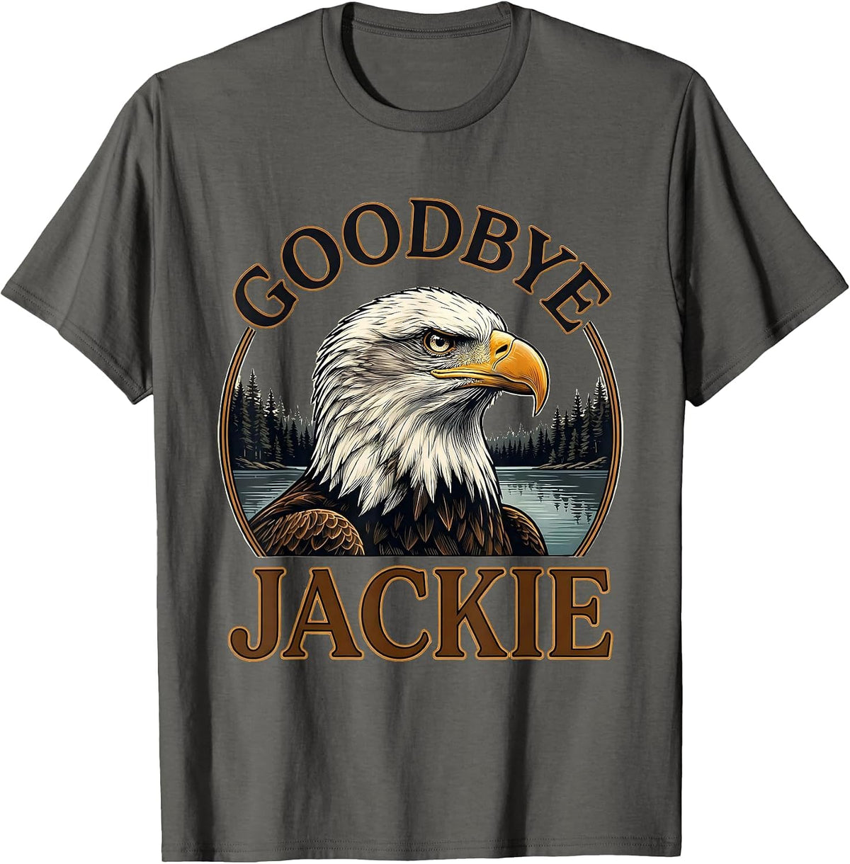 Goodbye, Jackie Sentimental Eagle Memorial Tribute T-Shirt - Asphalt Grey