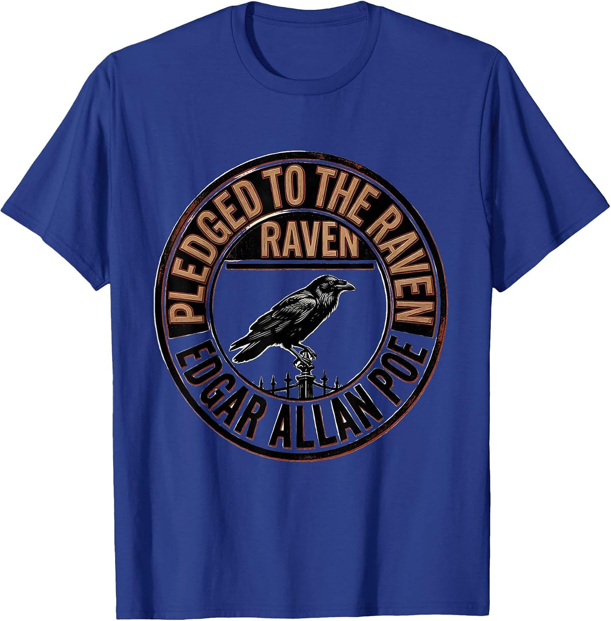 Pledged to the Raven Edgar Allan Poe Gothic Literary Fan T-Shirt - Royal Blue