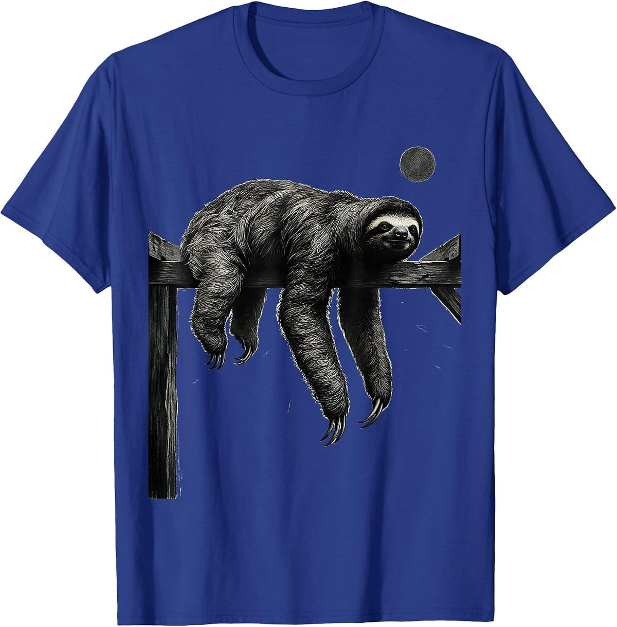 Men's Sloth Silhouette Funny Sloth Lover Novelty Gift T-Shirt - Royal Blue