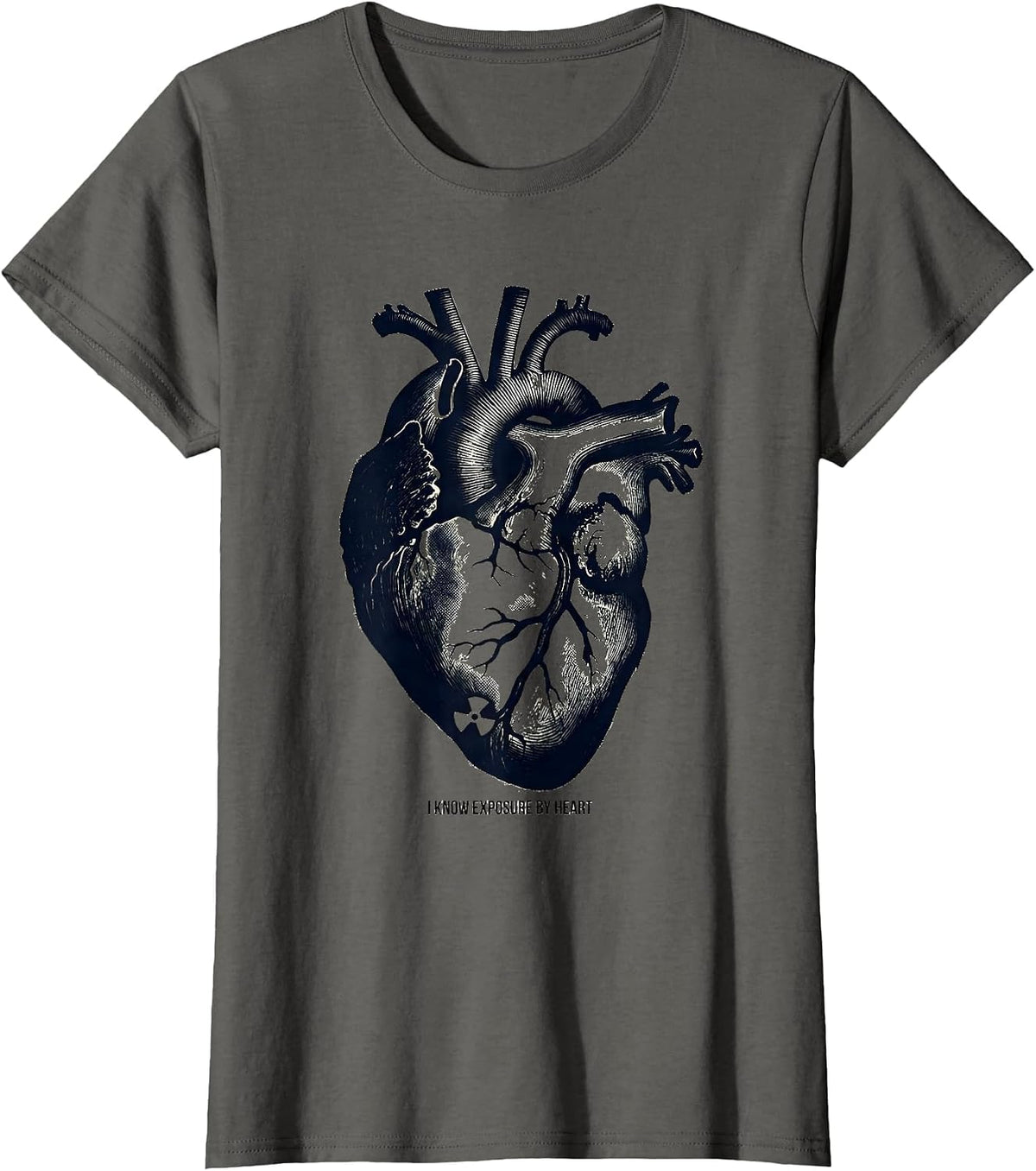Women's I Know Exposure By Heart Funny Radiology Tech Rad Tech Humor T-Shirt - Asphalt Grey
