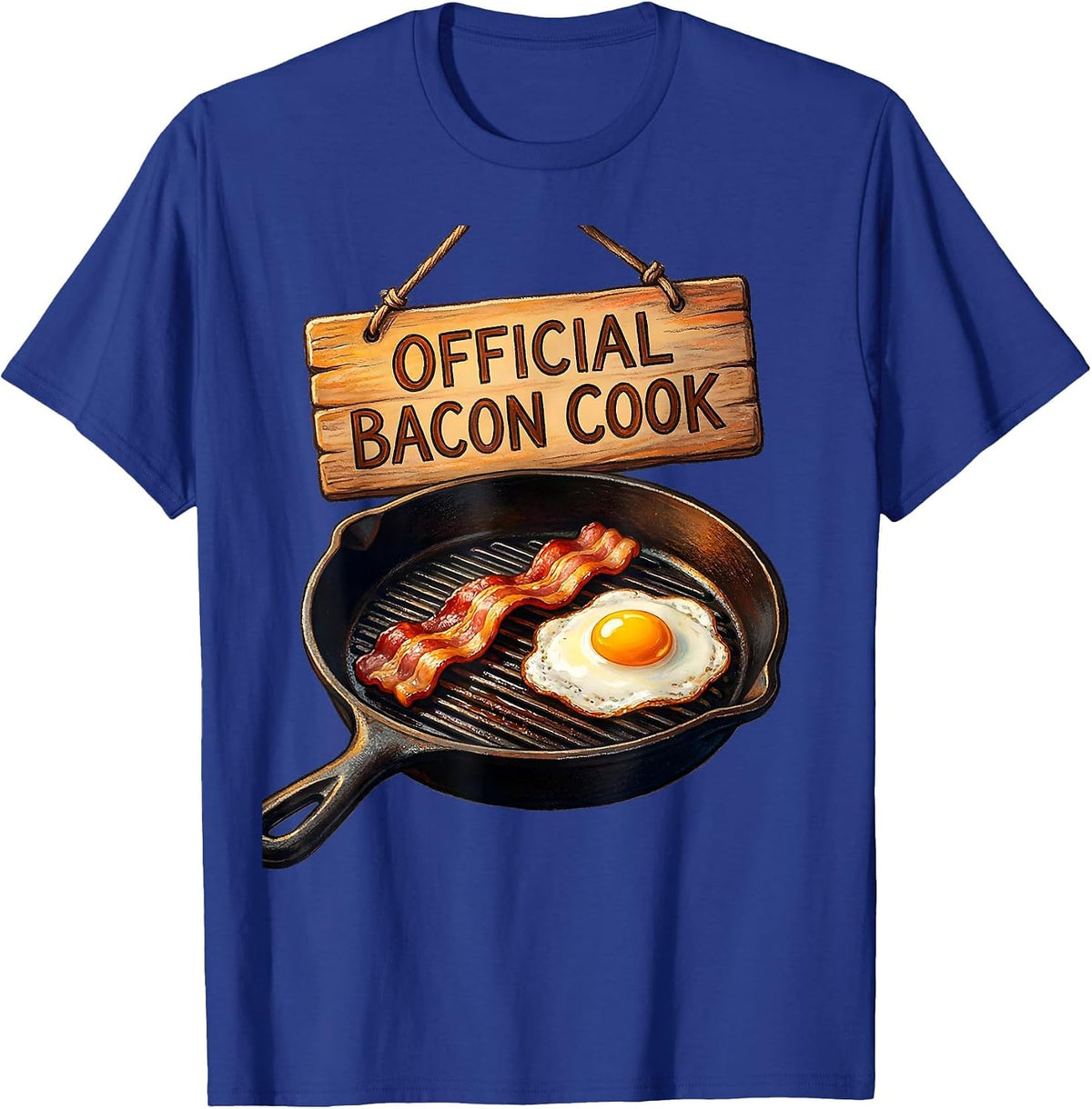 Official Bacon Cook Funny Bacon Lover Breakfast Humor T-Shirt - Royal Blue