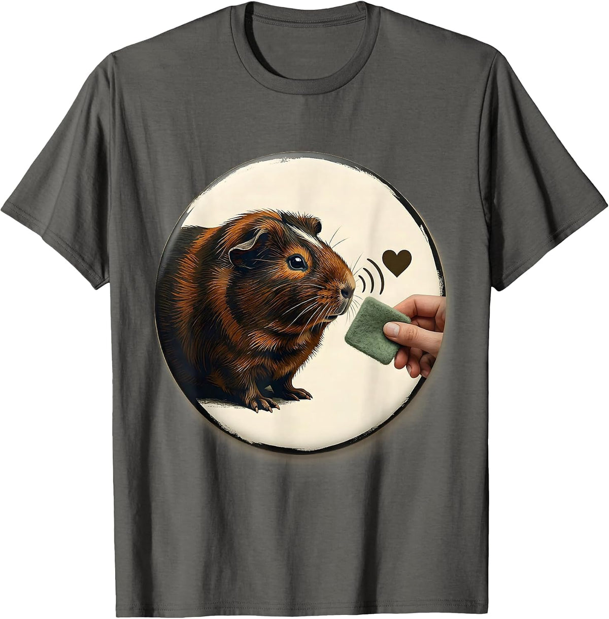 Men's Guinea Pig Badge Cavy Lover Gift for Pig Owners T-Shirt - Asphalt Grey