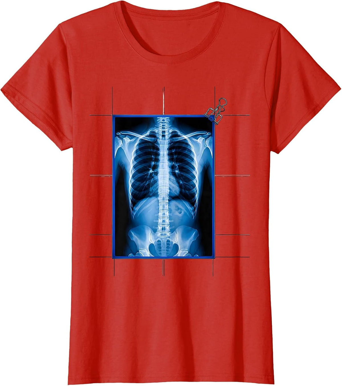Radiographic Ribcage Swiss International Radiology Tech T-Shirt - Red