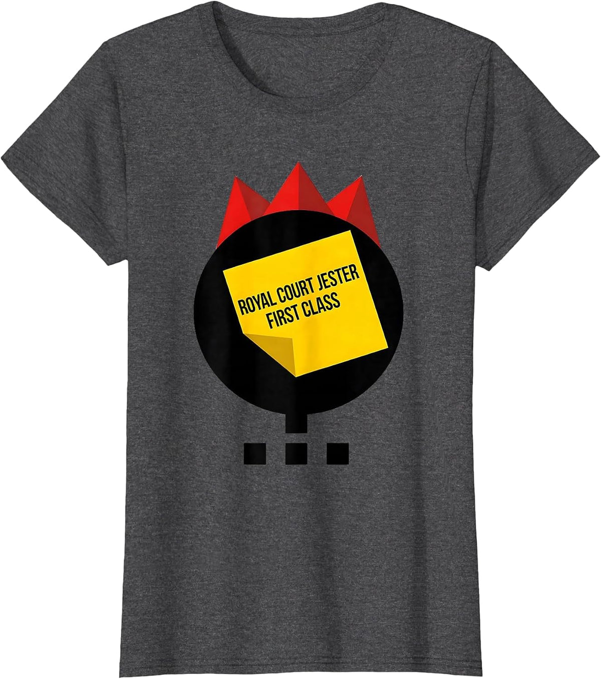 Women's Royal Court Jester, First Class Bauhaus Modern Mardi Gras T-Shirt - Dark Heather Grey