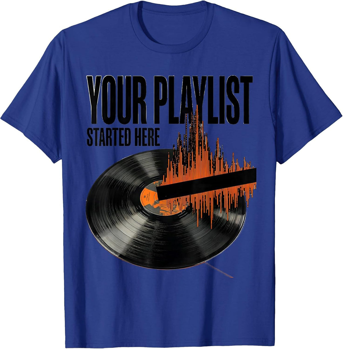 Men's Your Playlist Started Here Golden Era Hip Hop Retro Lyric T-Shirt - Royal Blue