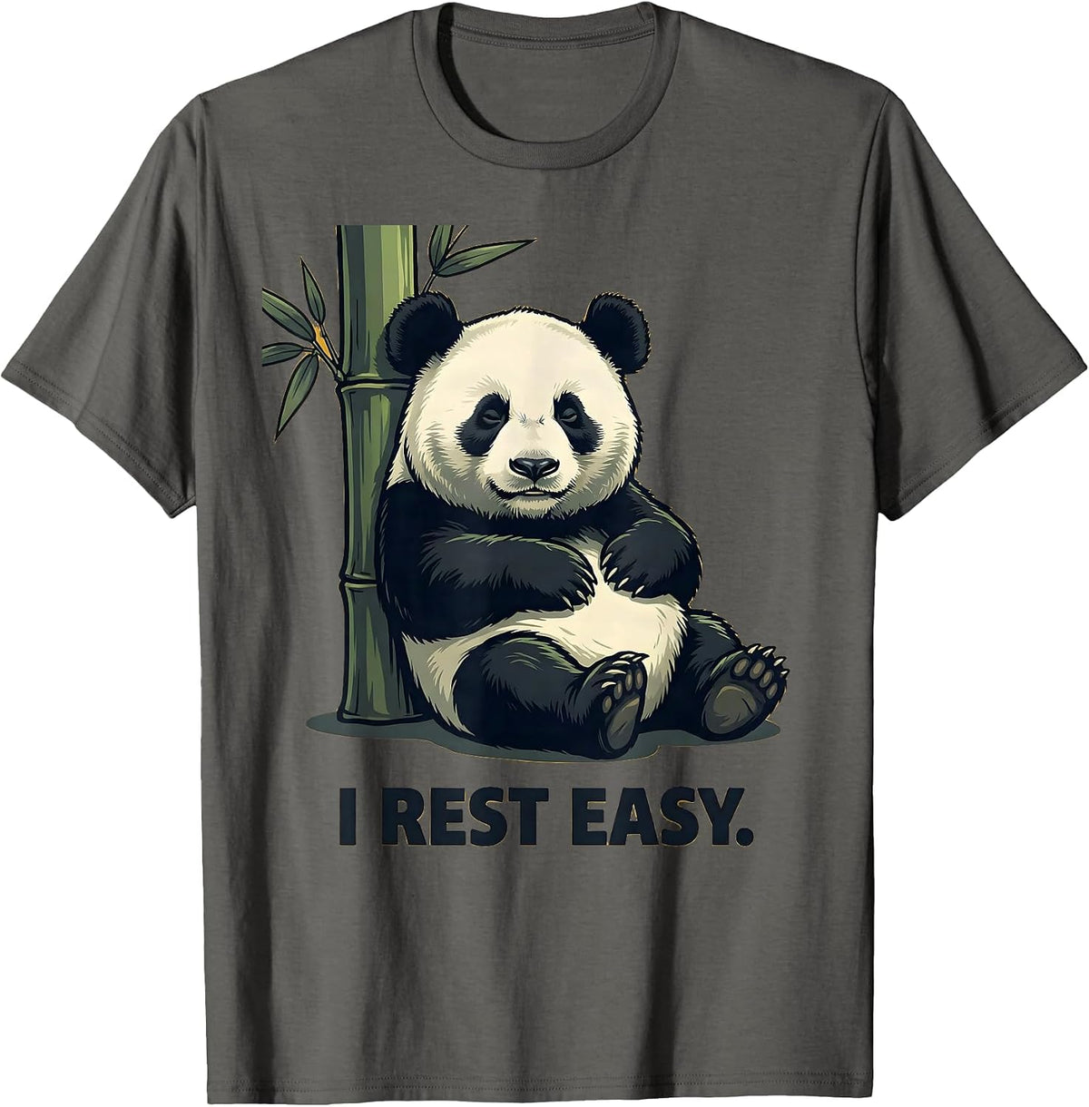 I Rest Easy Funny Panda Lover Cute Humor Animal Fan T-Shirt - Asphalt Grey