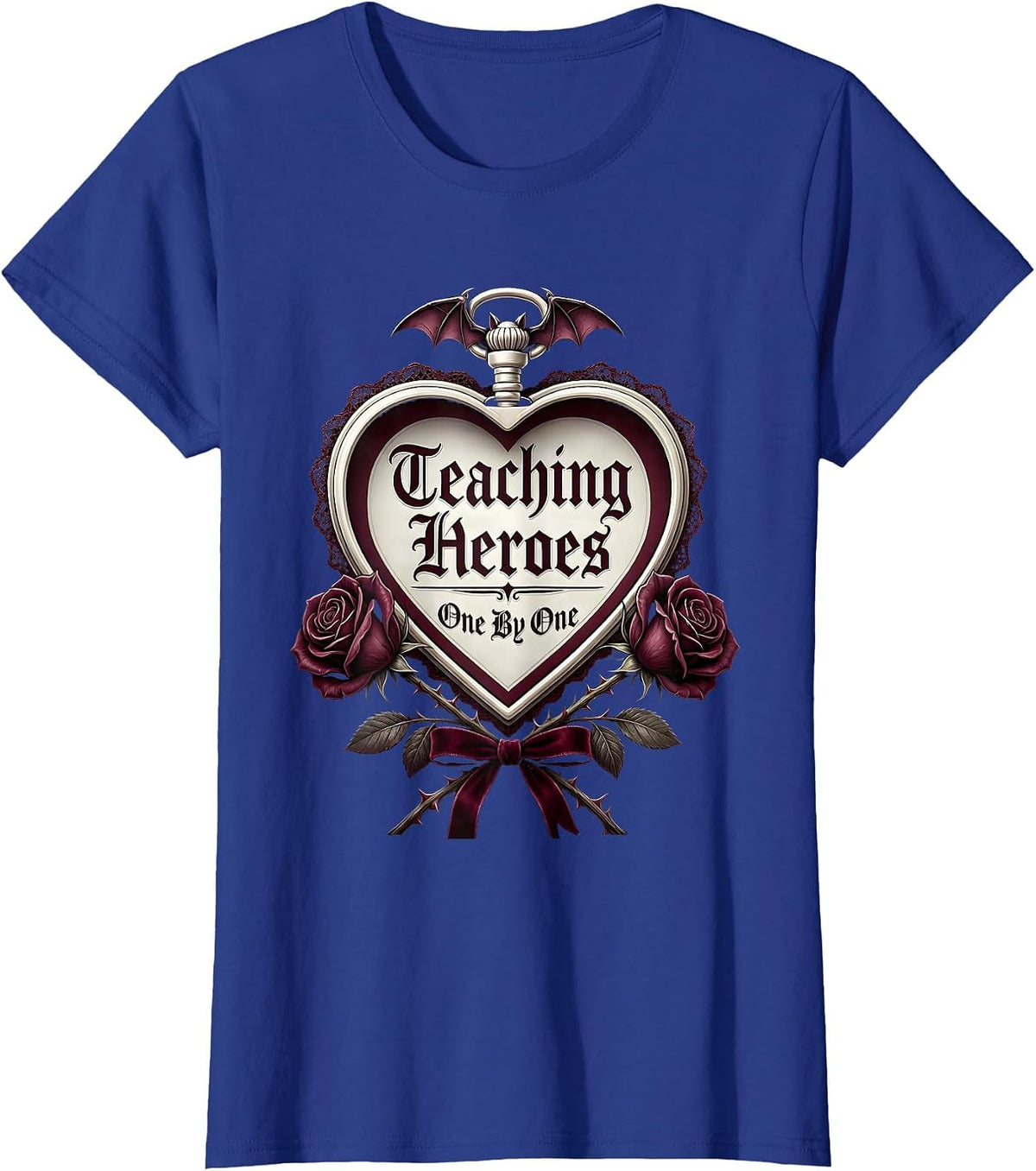 Women's Teaching Heroes One By One Special Education Tee T-Shirt - Royal Blue